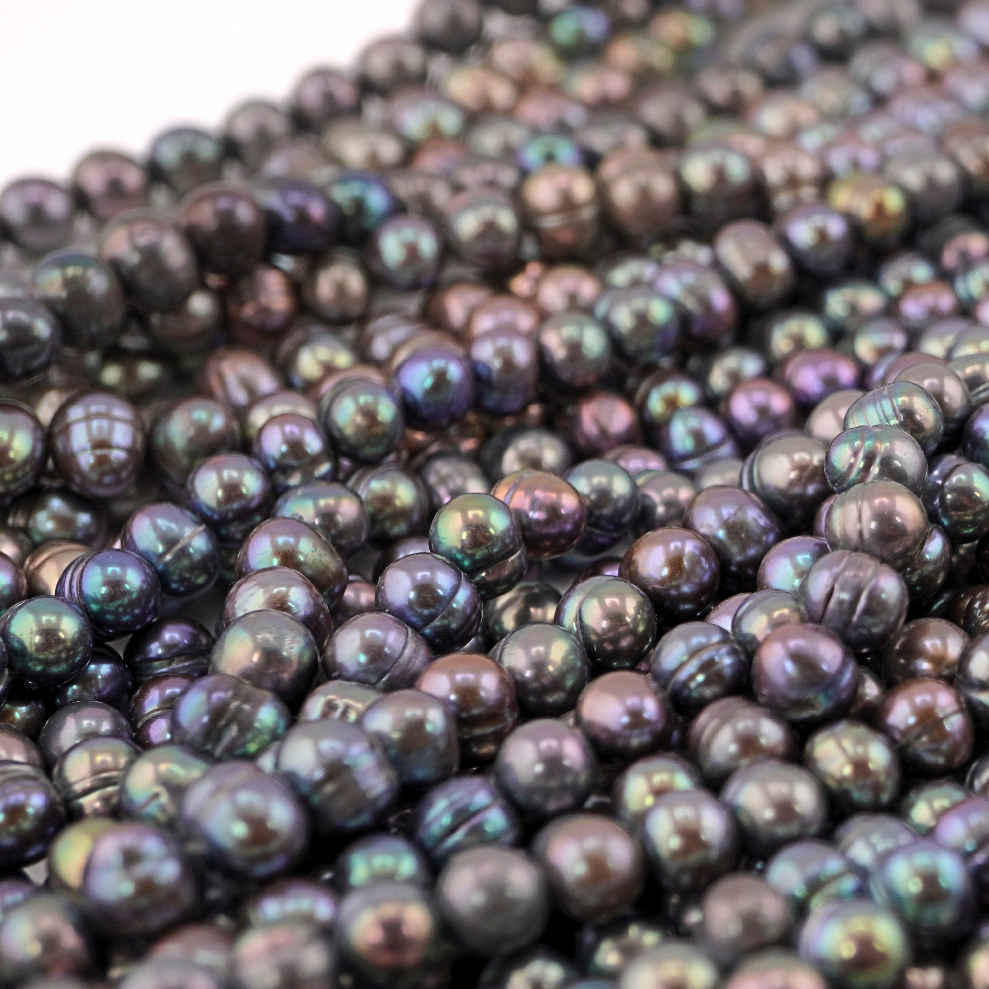 7 x 6 MM Peacock Oval Freshwater Pearls Beads