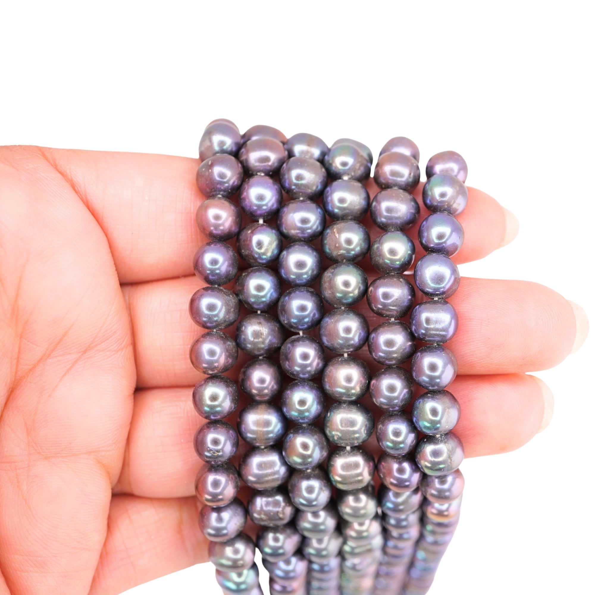 Peacock Oval Round Freshwater Pearls Beads