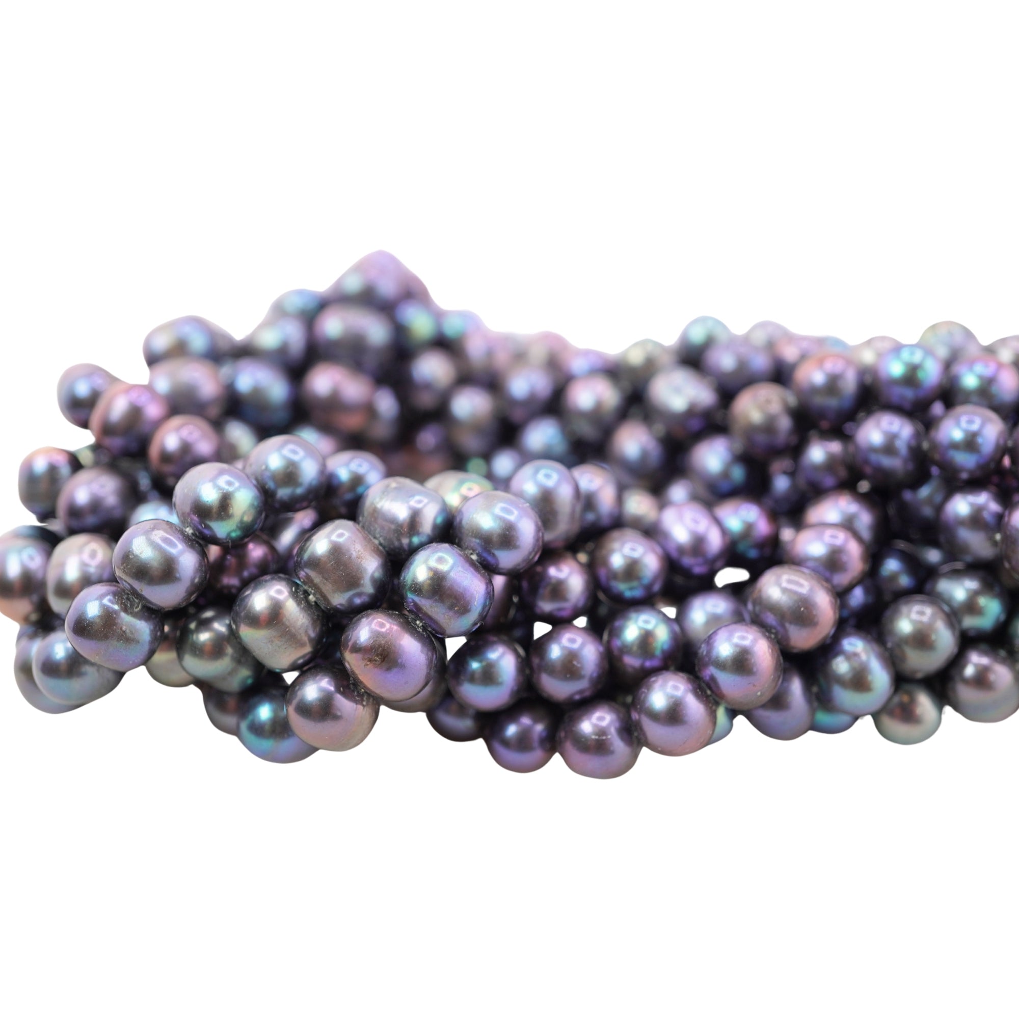 Peacock Oval Round Freshwater Pearls Beads