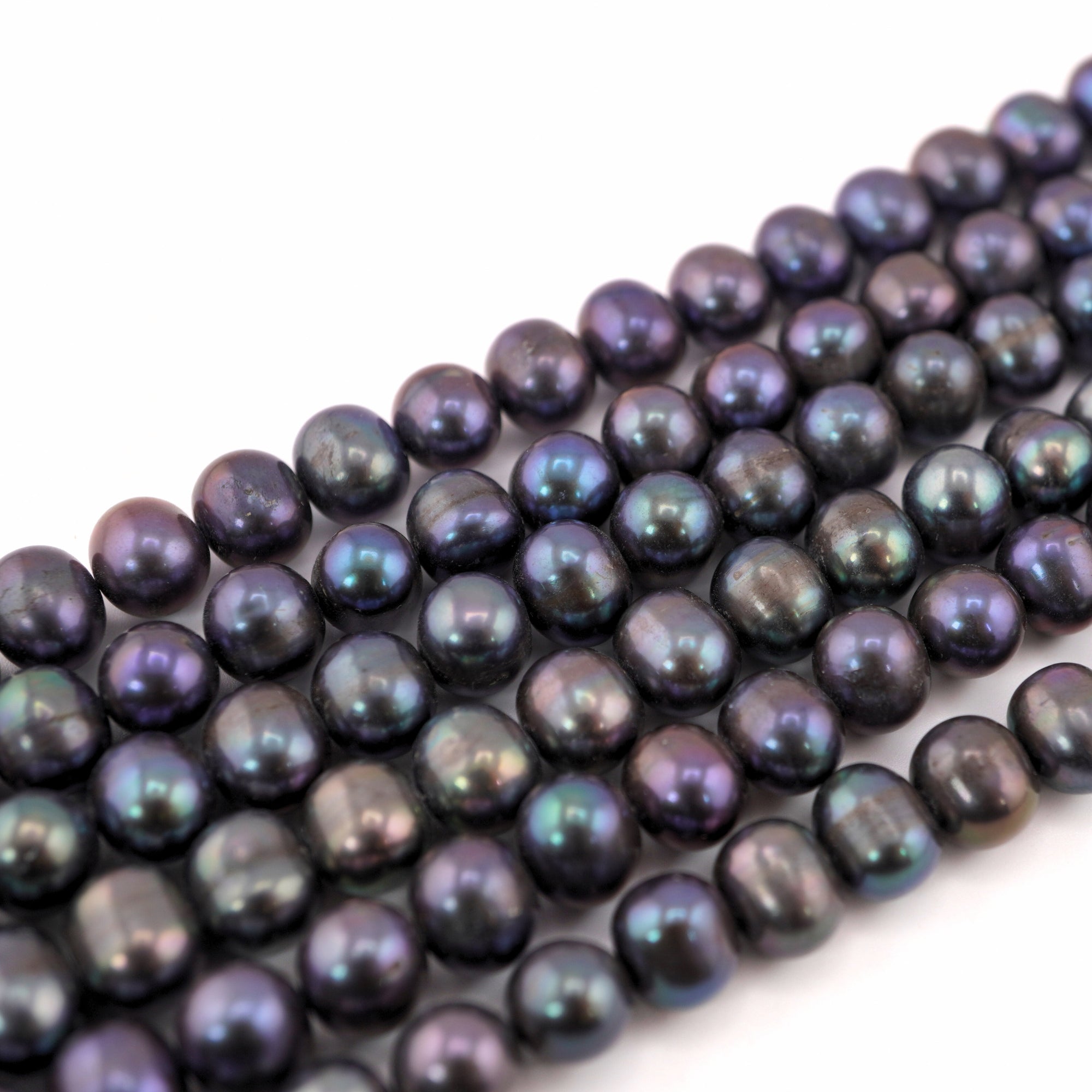 8 x 7 MM Peacock Oval Round Freshwater Pearls Beads