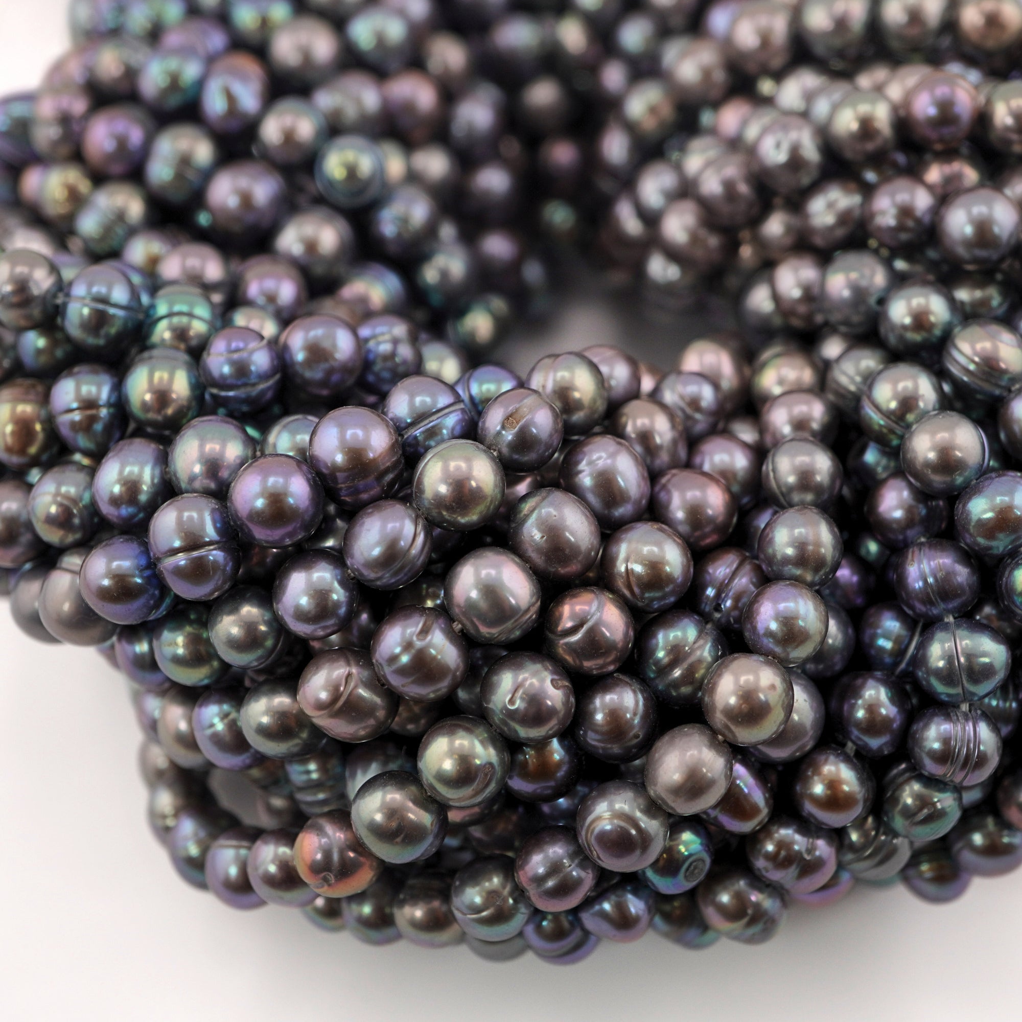 5 - 7 MM Peacock Oval Freshwater Pearls Beads