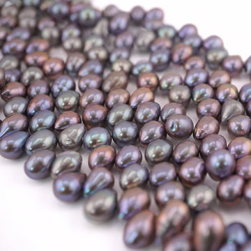 9 x 6 MM Peacock Oval Freshwater Pearls Beads