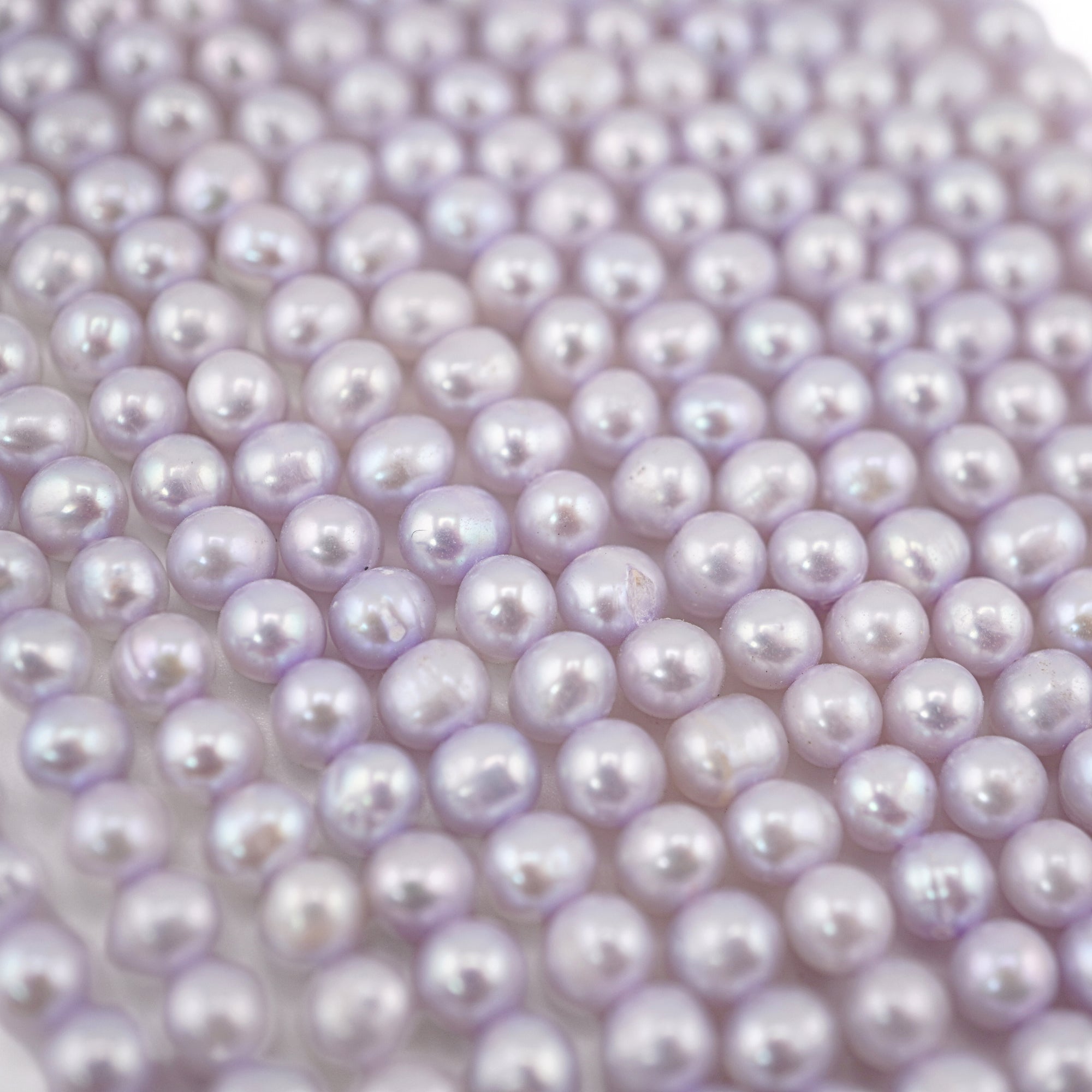 5 x 4 MM Plum Near Round Freshwater Pearls Beads