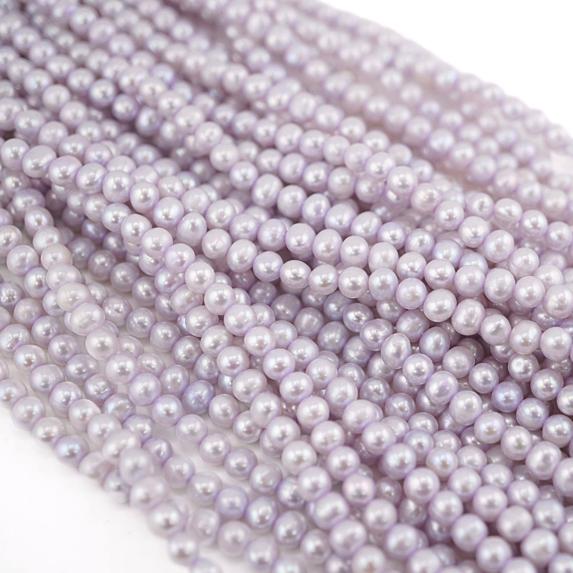 Plum Near Round Freshwater Pearls Beads