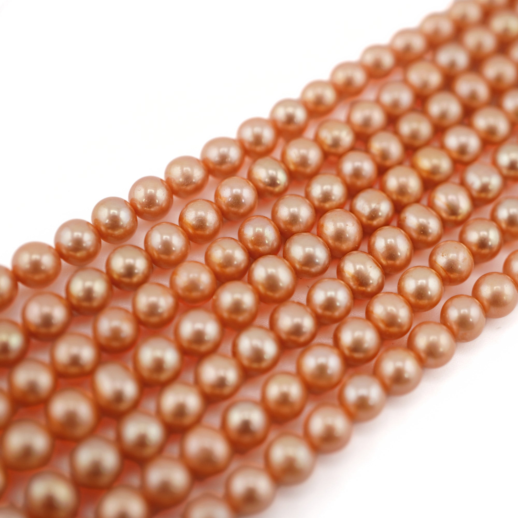 Melon Near Round Freshwater Pearls Beads