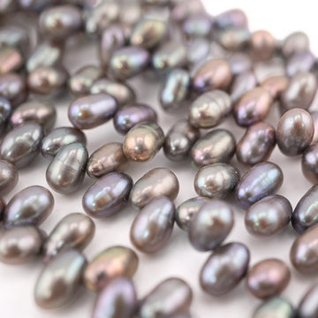 8 x 5 - 7 x 5 MM Peacock Oval Freshwater Pearls Beads