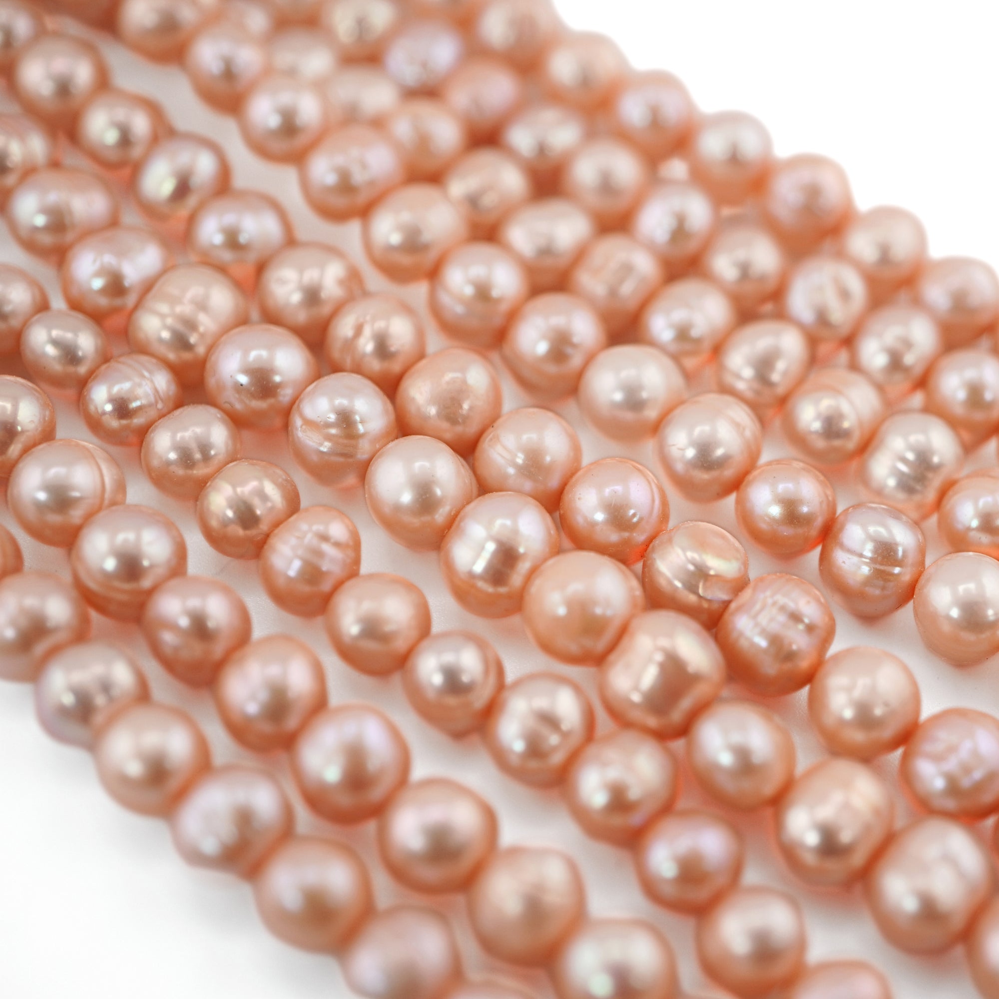 Melon Near Round Freshwater Pearls Beads