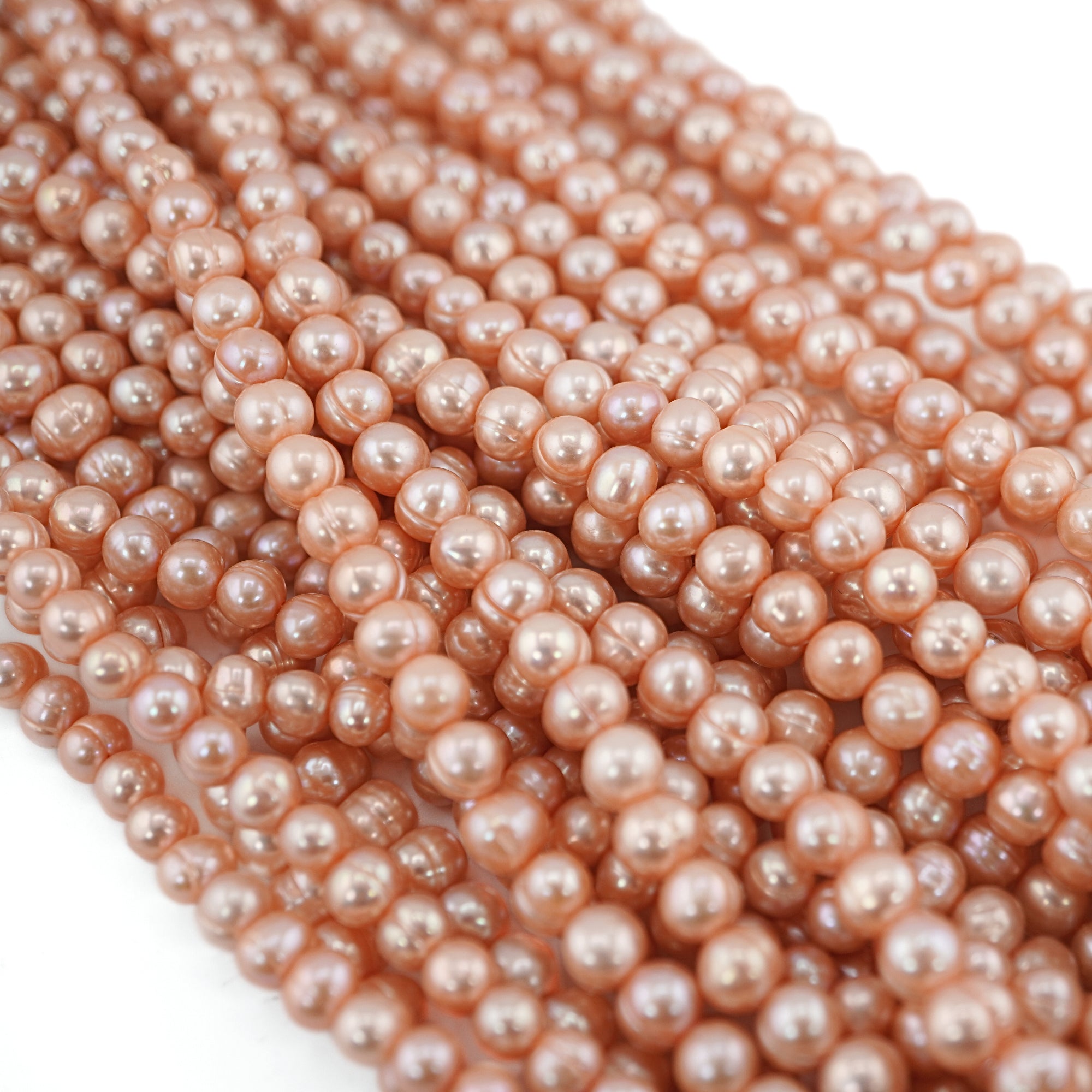 Melon Near Round Freshwater Pearls Beads