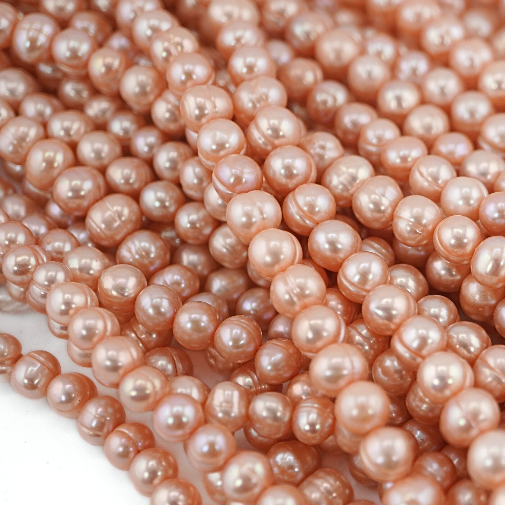 Melon Near Round Freshwater Pearls Beads