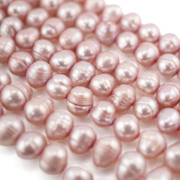 8 x 6 MM Peach Oval Freshwater Pearls Beads