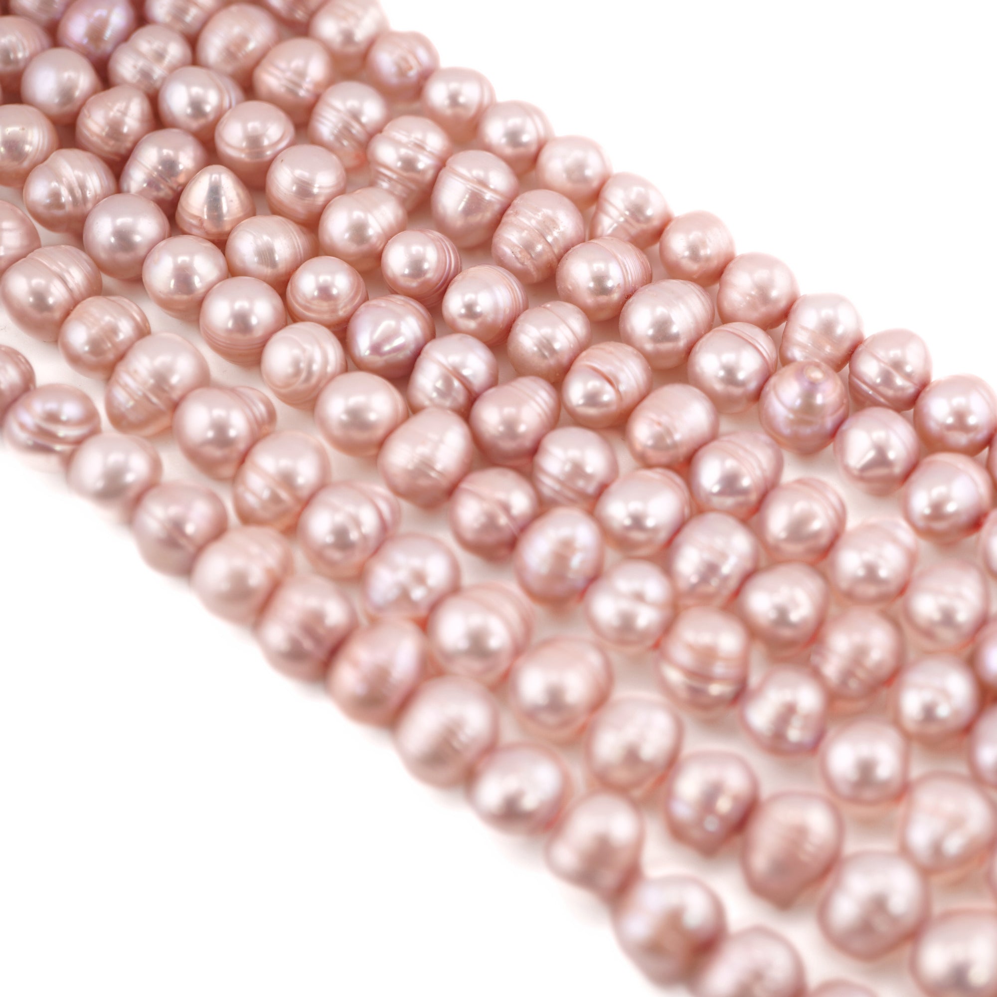 Peach Oval Freshwater Pearls Beads