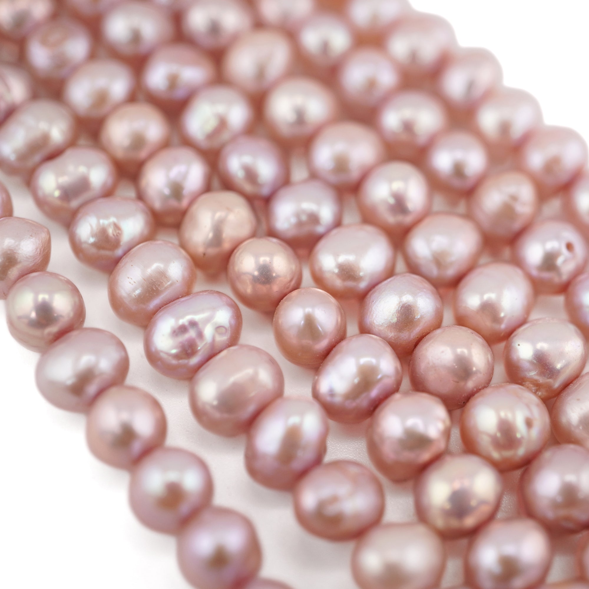 Peach Oval Freshwater Pearls Beads