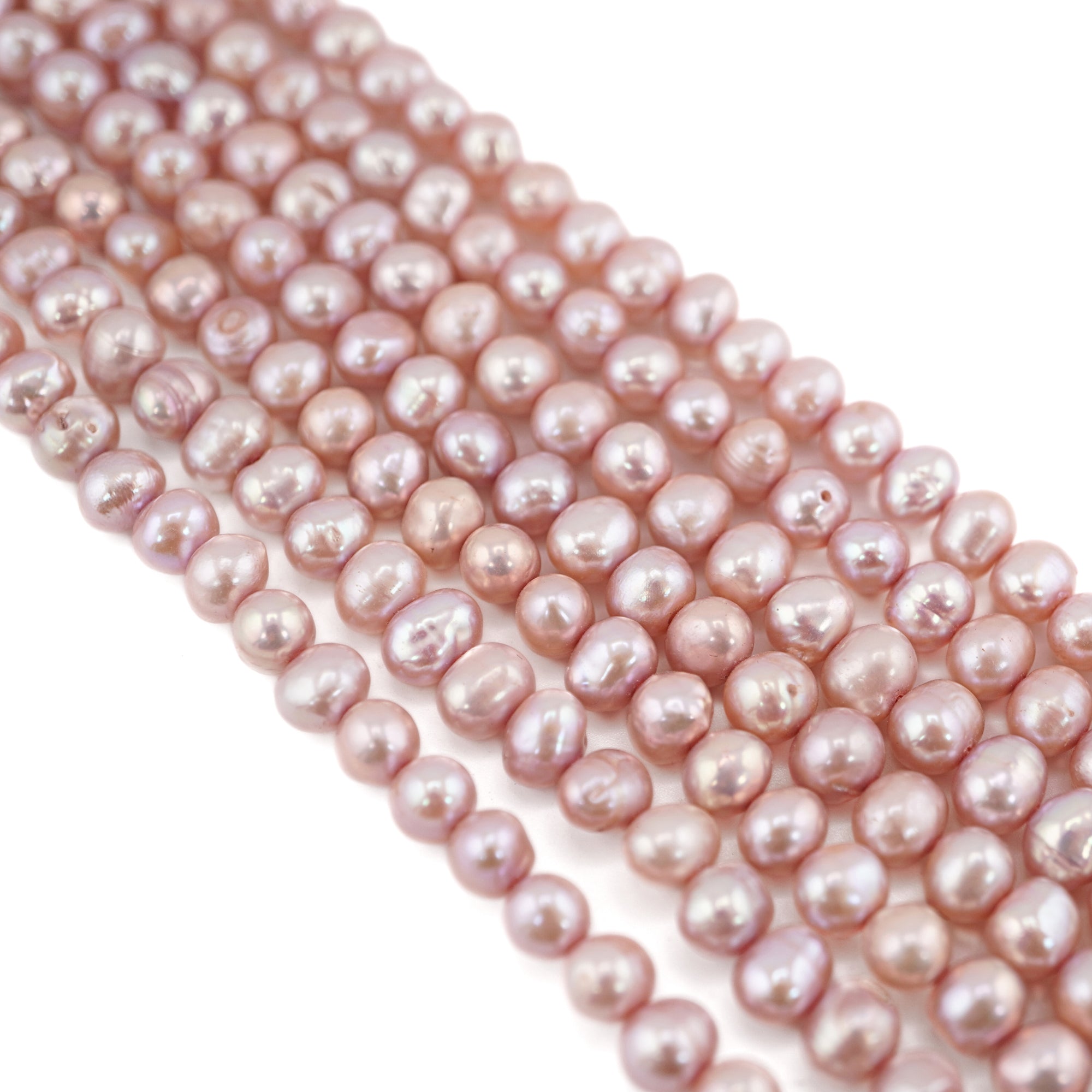 Peach Oval Freshwater Pearls Beads