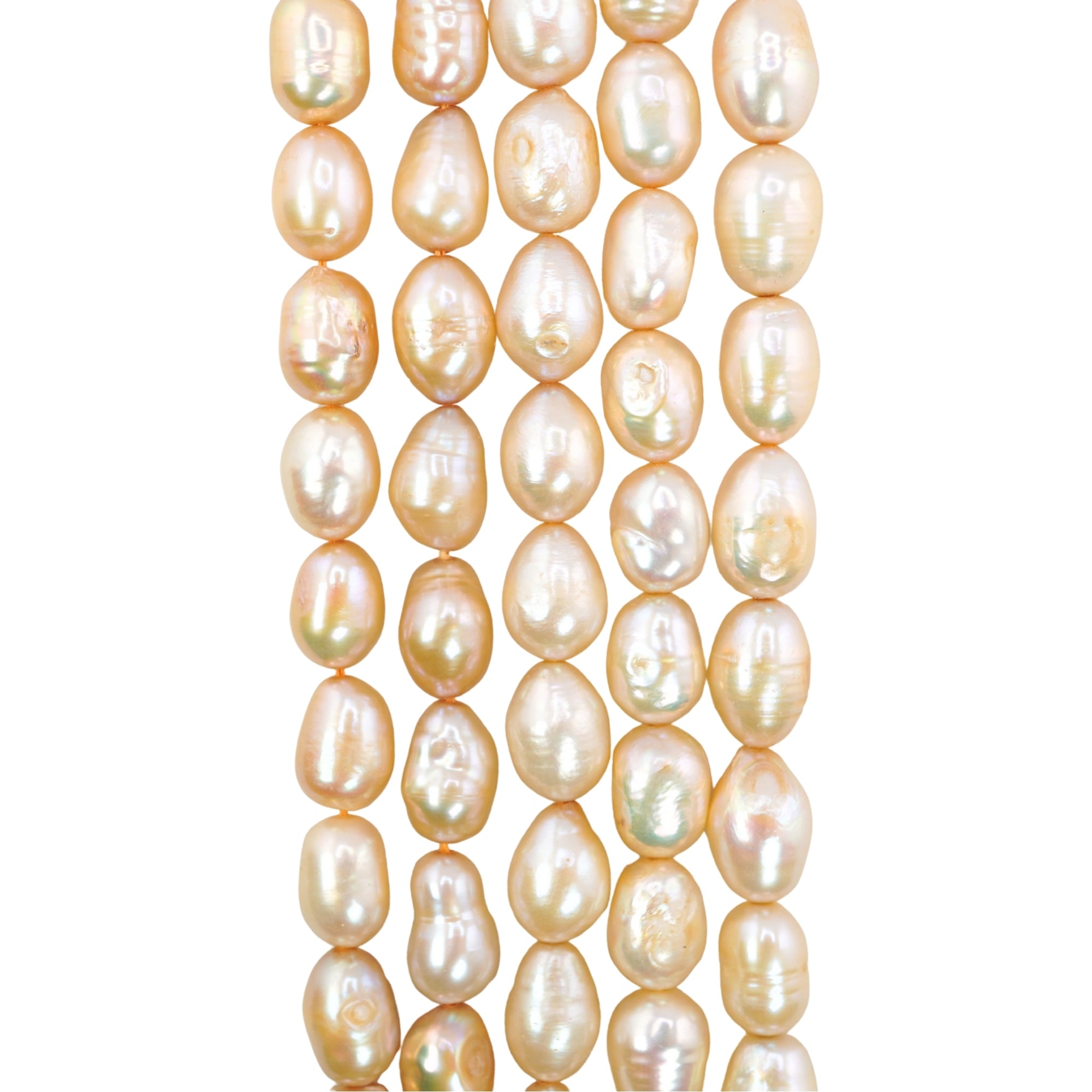 White Oval Freshwater Pearls Beads