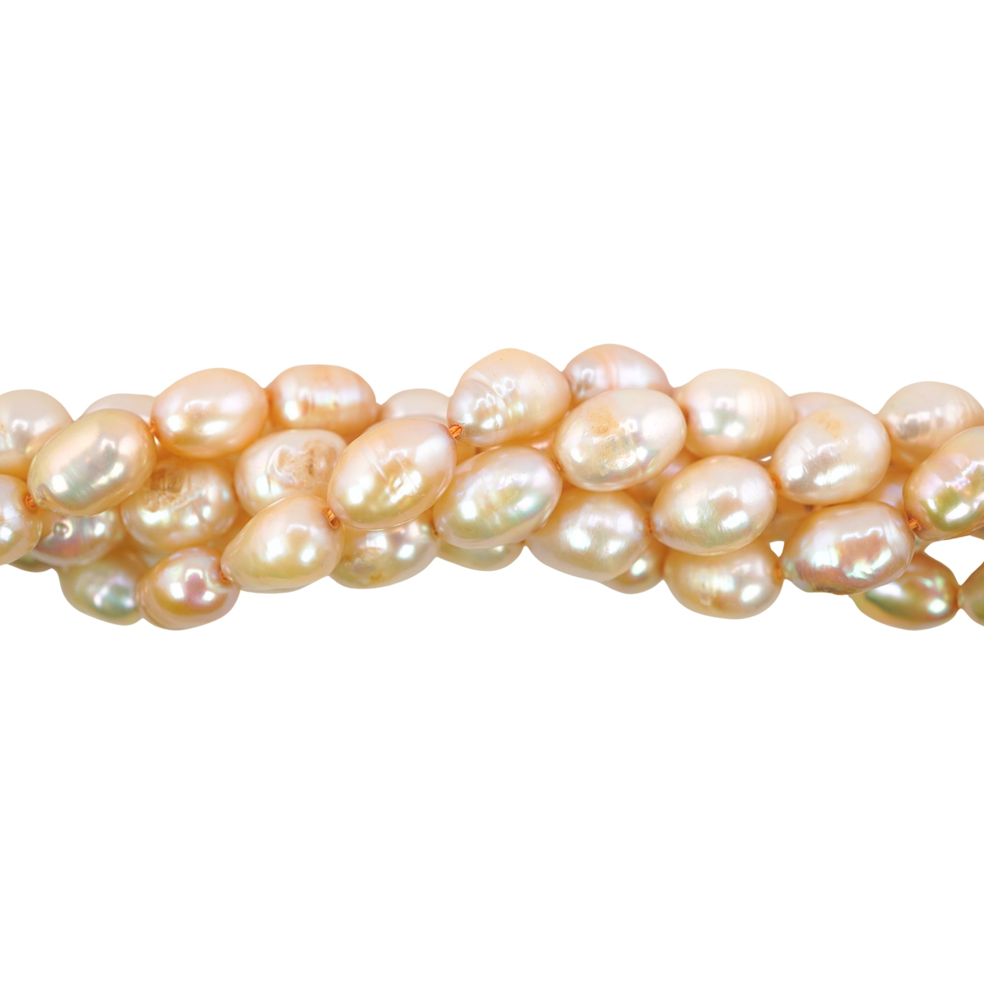 White Oval Freshwater Pearls Beads