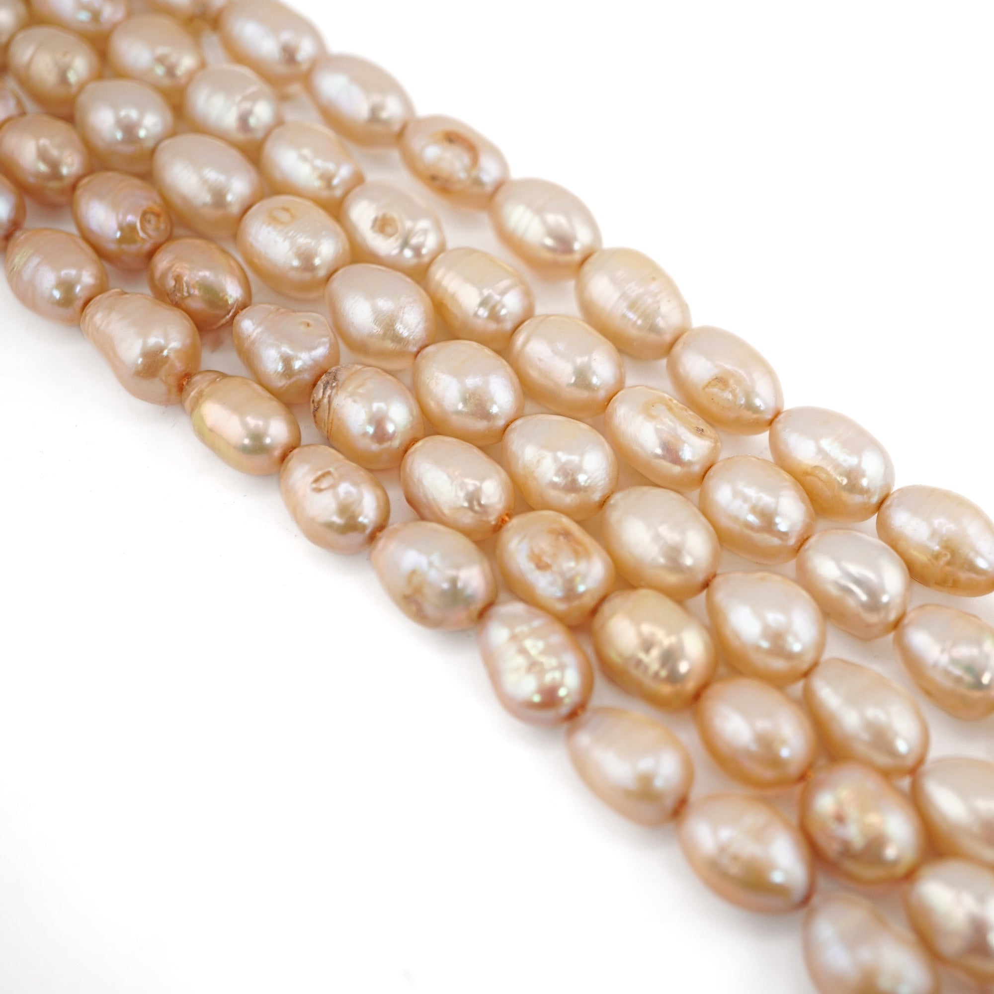 White Oval Freshwater Pearls Beads