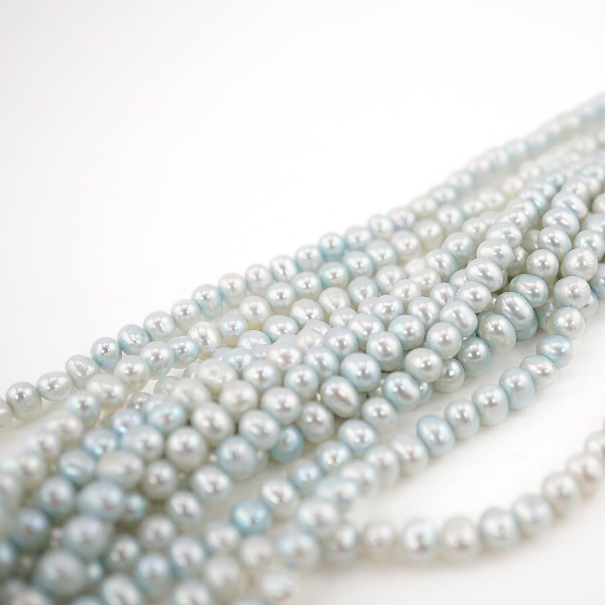 Sky Blue Potato Freshwater Pearls Beads