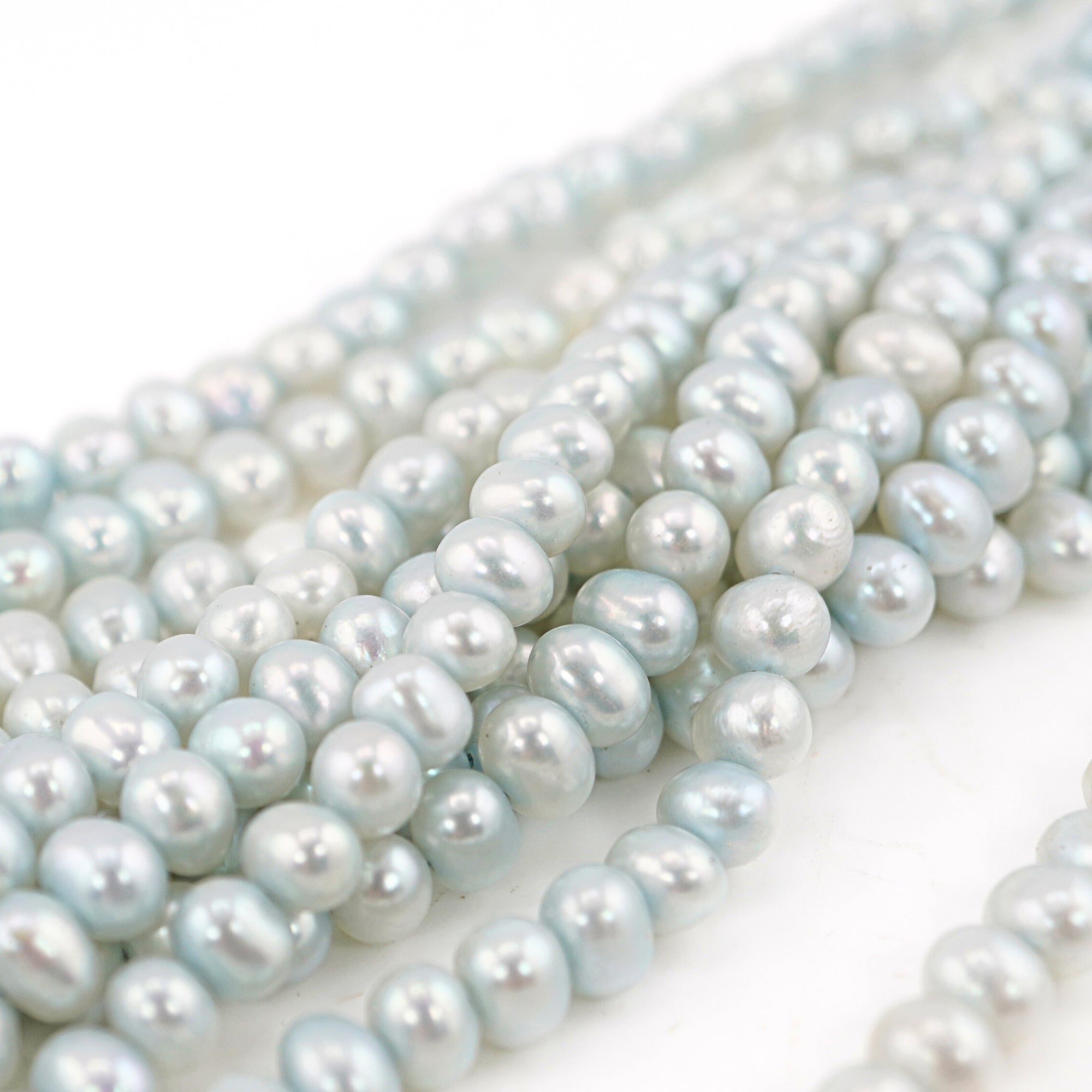 Sky Blue Potato Freshwater Pearls Beads