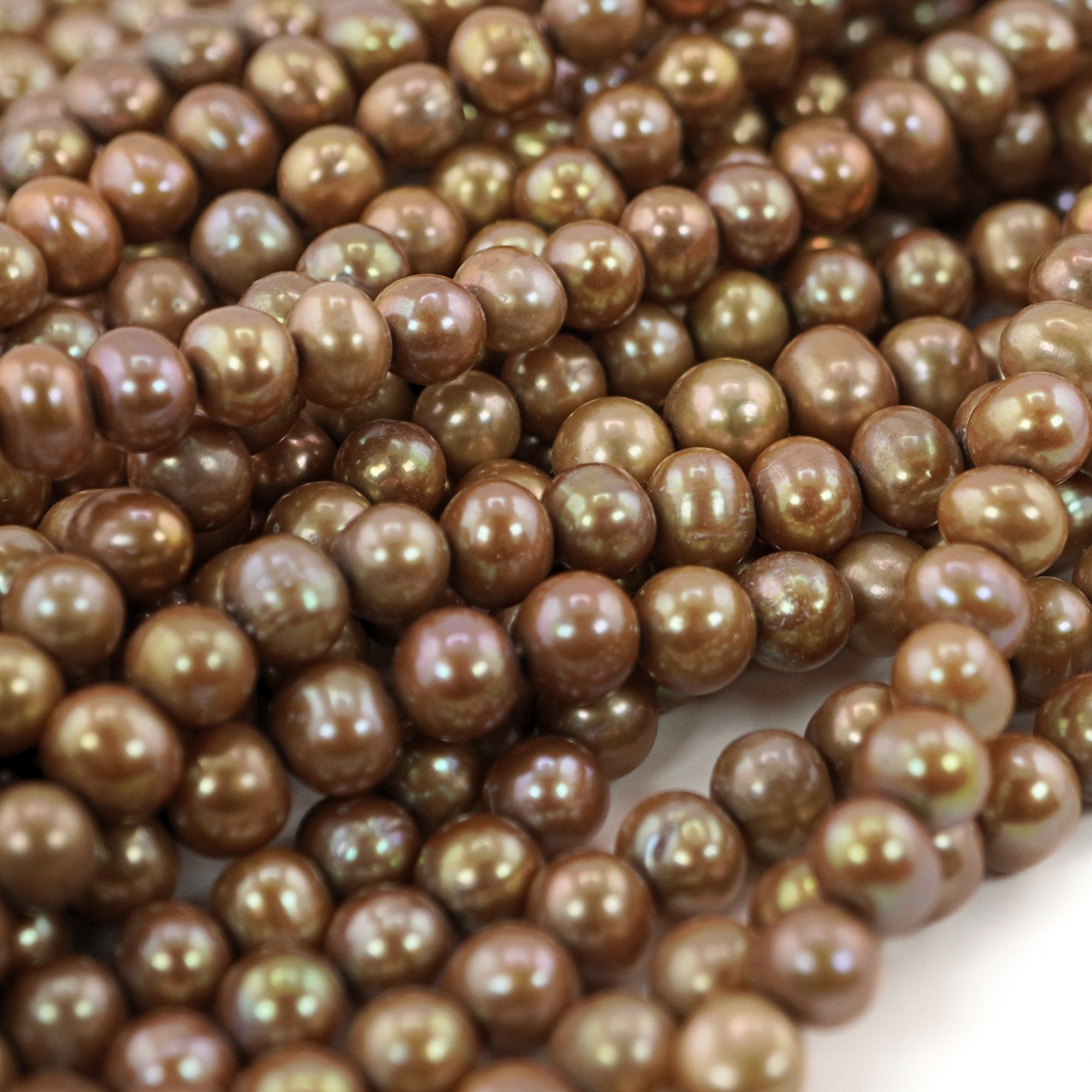 Golden Round Freshwater Pearls Beads