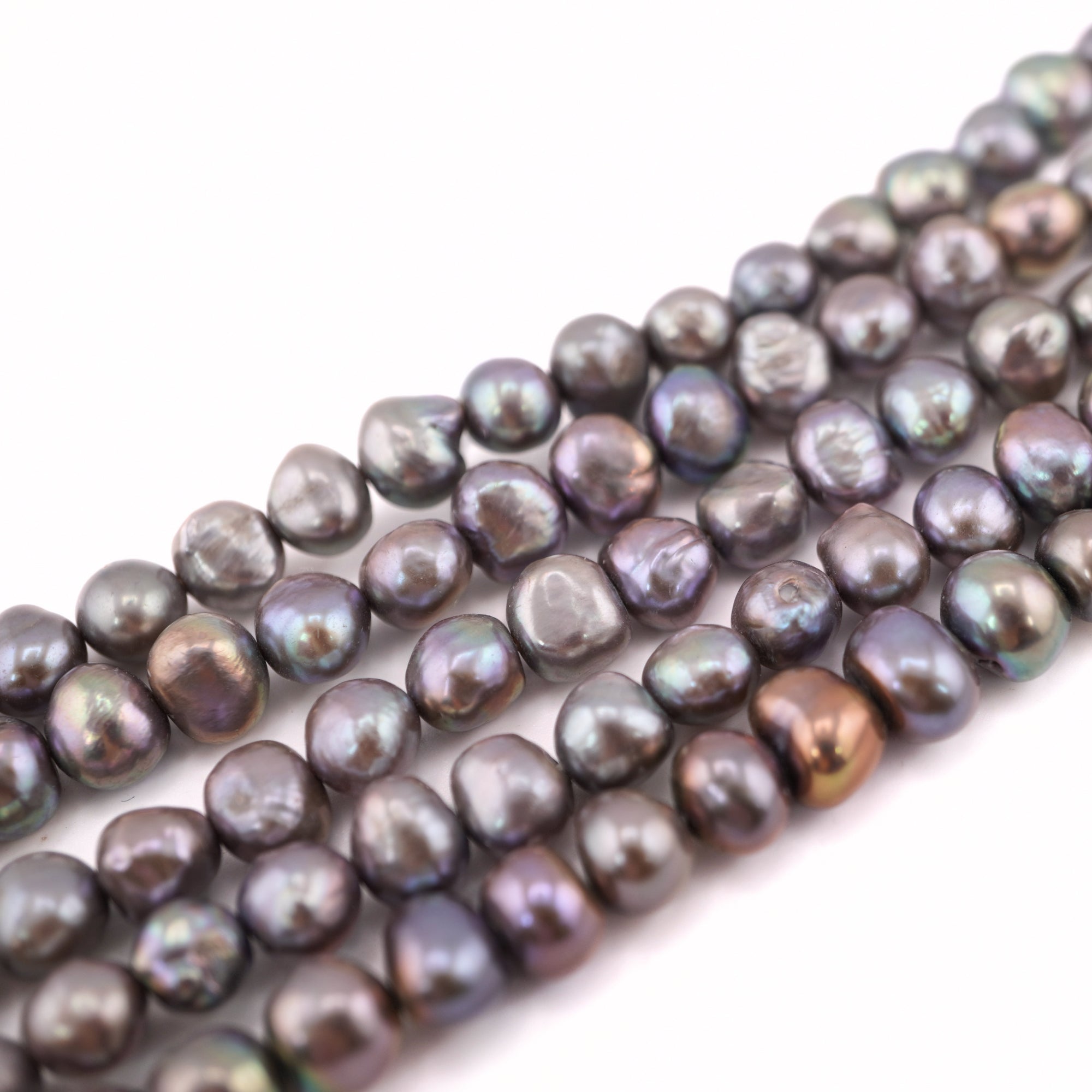 4 x 6 - 7 MM Peacock Baroque Freshwater Pearls Beads