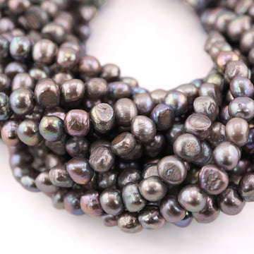 7 x 5 - 8 x 6 MM Peacock Baroque Freshwater Pearls Beads