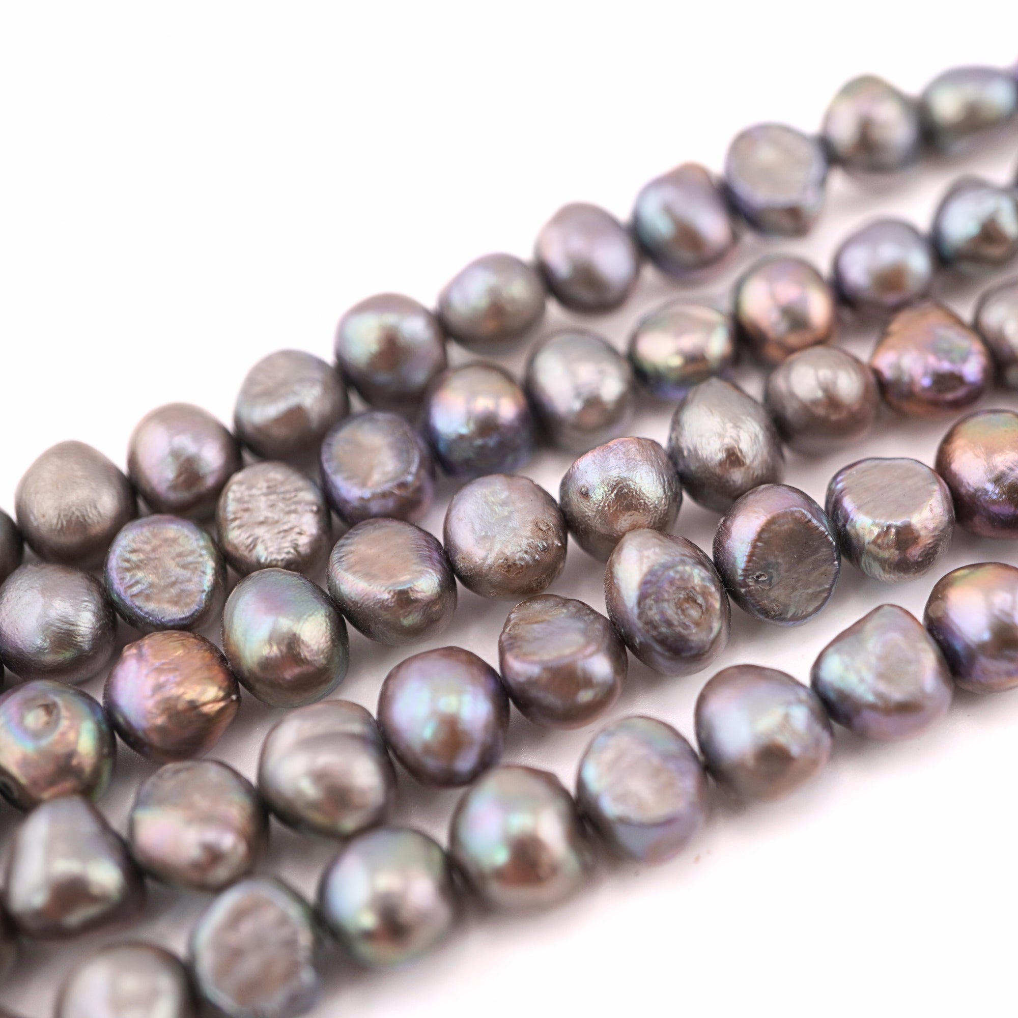 7 x 5 - 8 x 6 MM Peacock Baroque Freshwater Pearls Beads