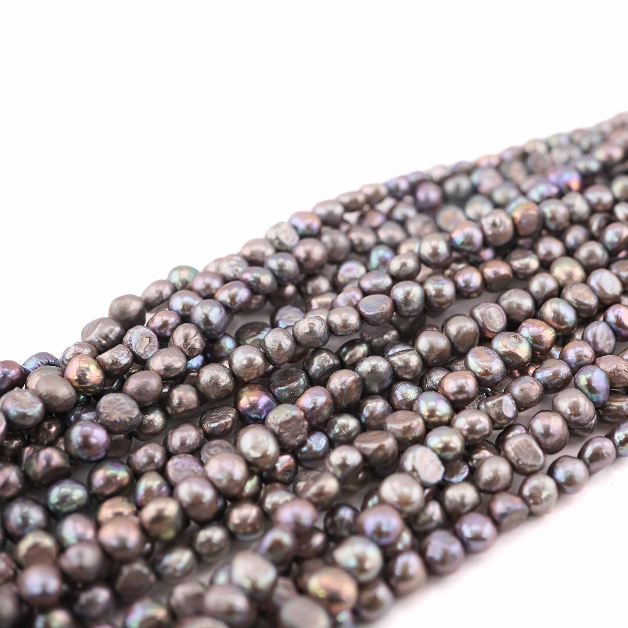 7 x 5 - 8 x 6 MM Peacock Baroque Freshwater Pearls Beads