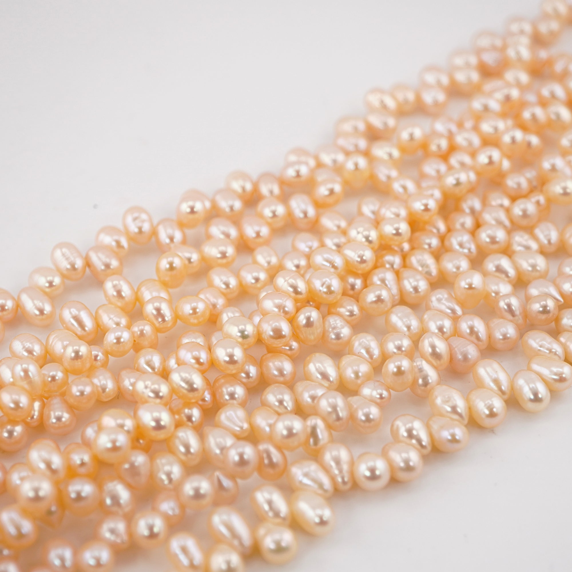 Peach Oval Freshwater Pearls Beads