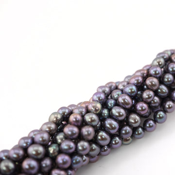 5 - 6 MM Peacock Near Round Freshwater Pearls Beads