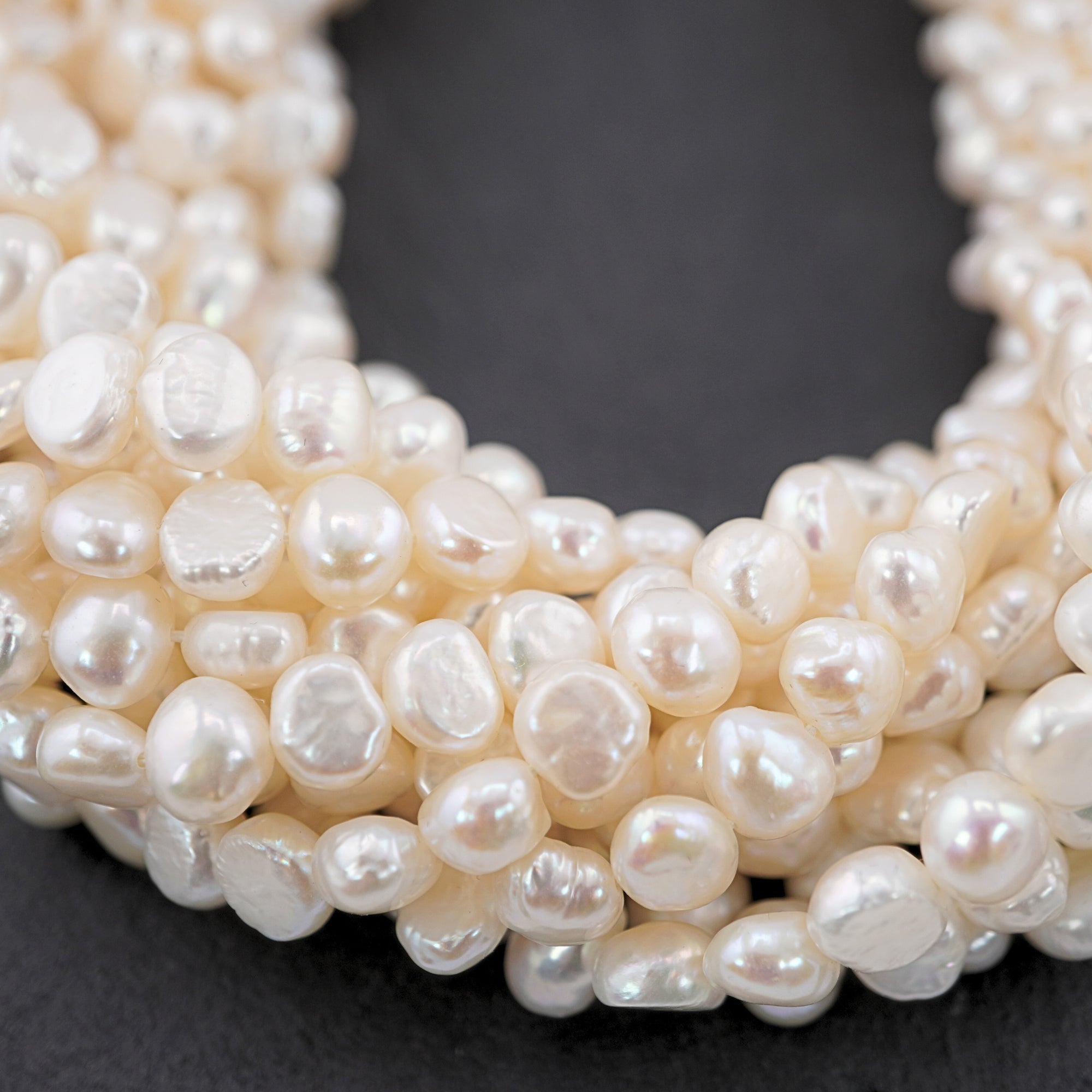 White Baroque Freshwater Pearls Beads