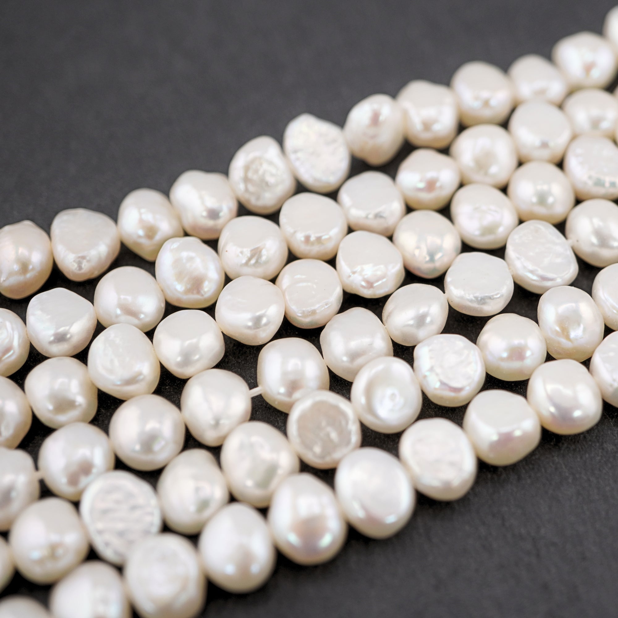 White Baroque Freshwater Pearls Beads