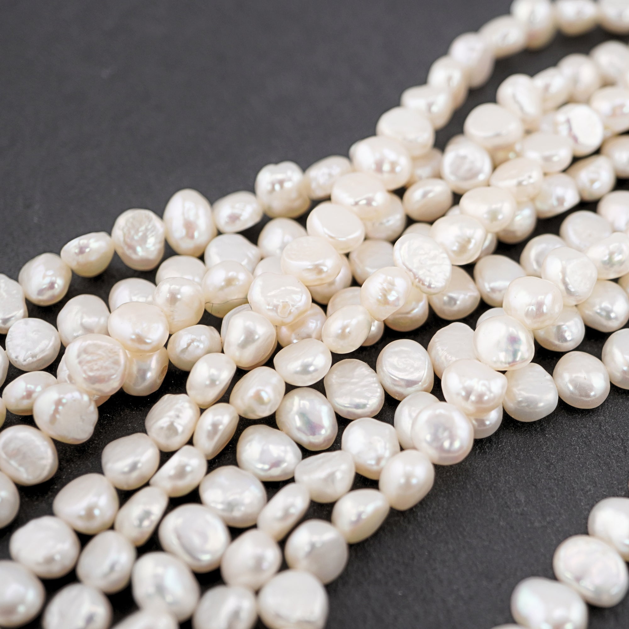 White Baroque Freshwater Pearls Beads