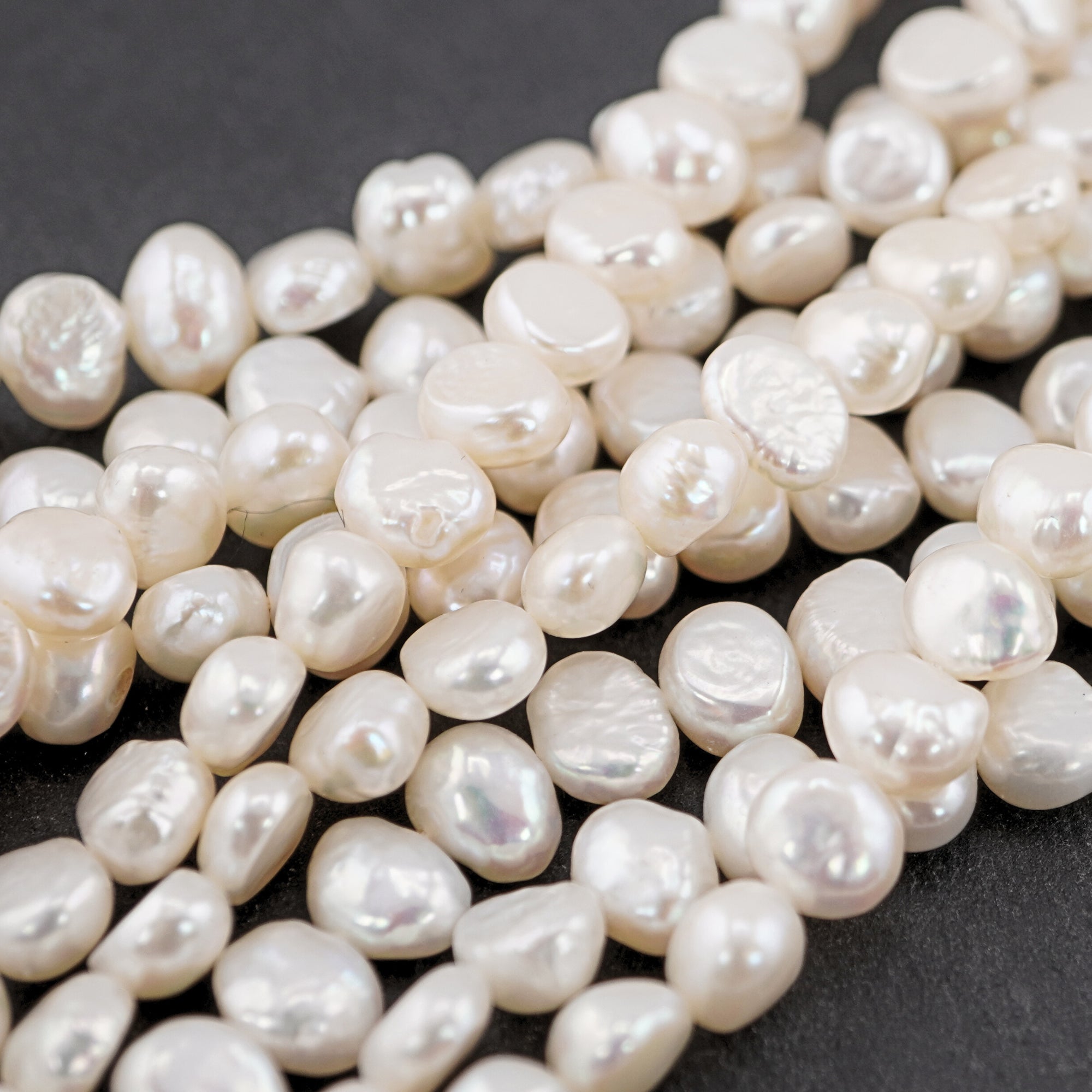 White Baroque Freshwater Pearls Beads