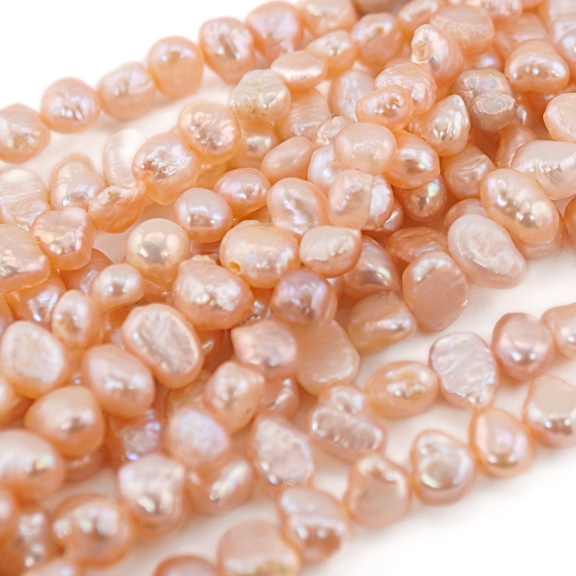 Peach Baroque Freshwater Pearls Beads