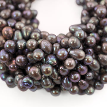 7 x 6 MM Peacock Oval Freshwater Pearls Beads