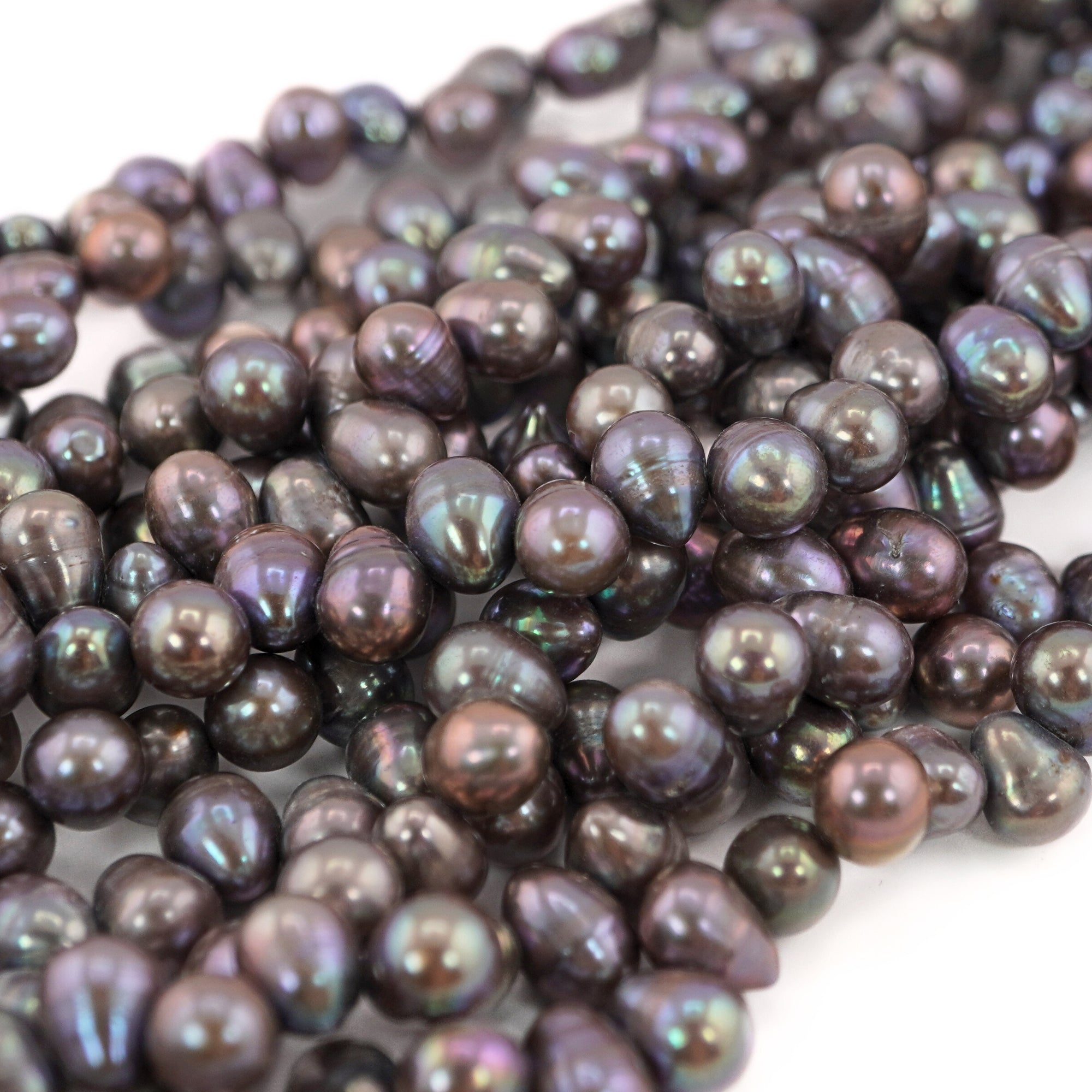 7 x 6 MM Peacock Oval Freshwater Pearls Beads