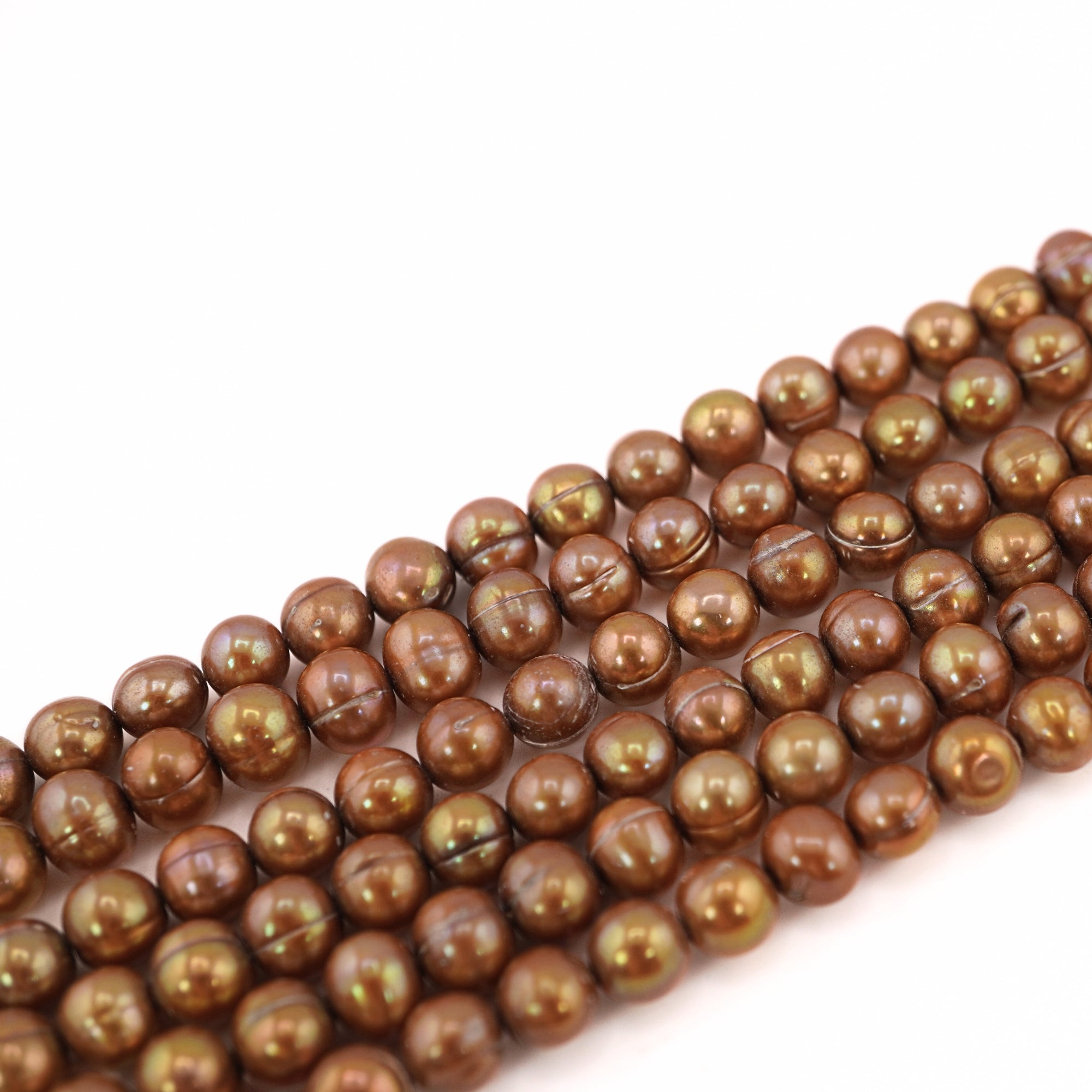 Golden Potato Freshwater Pearls Beads