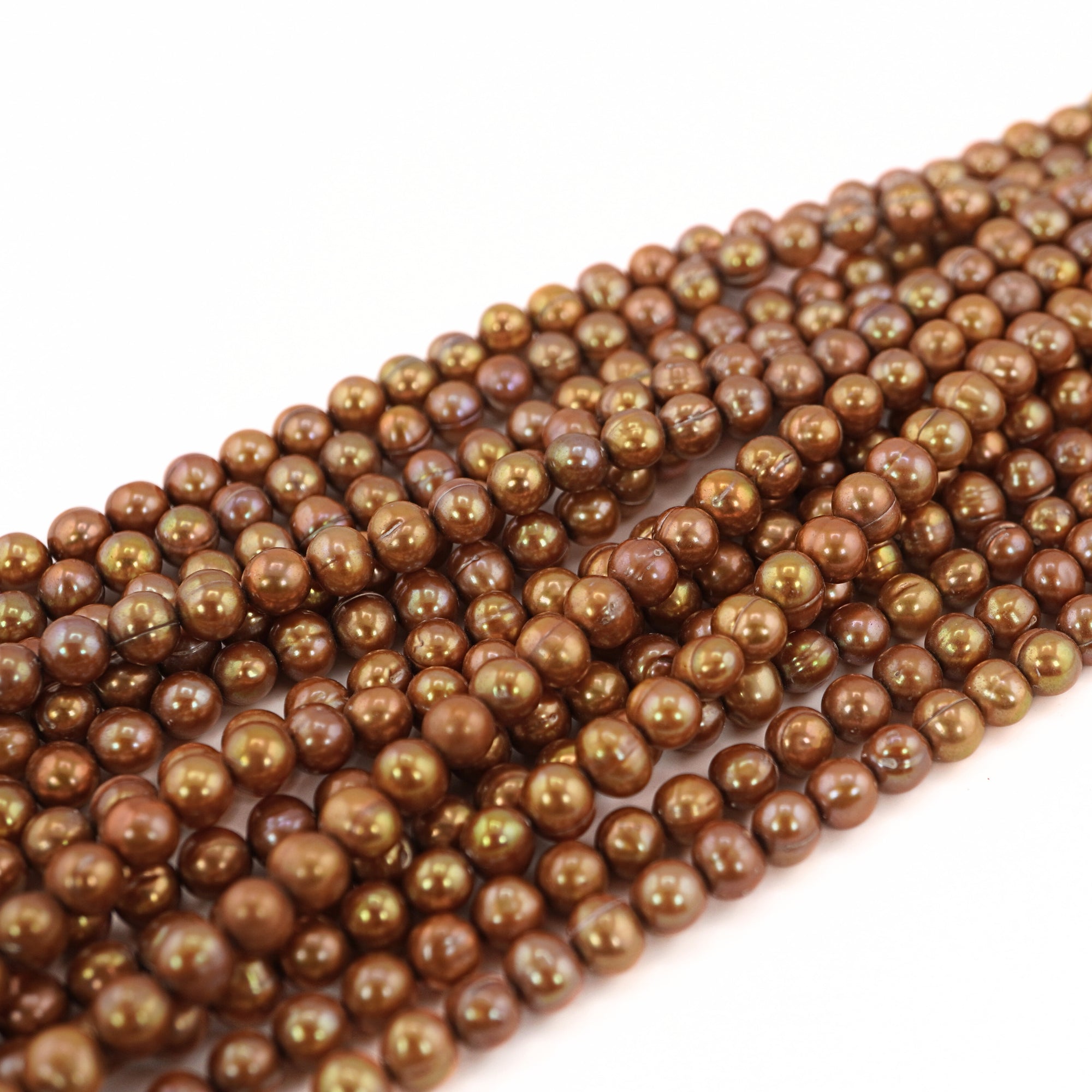 Golden Potato Freshwater Pearls Beads