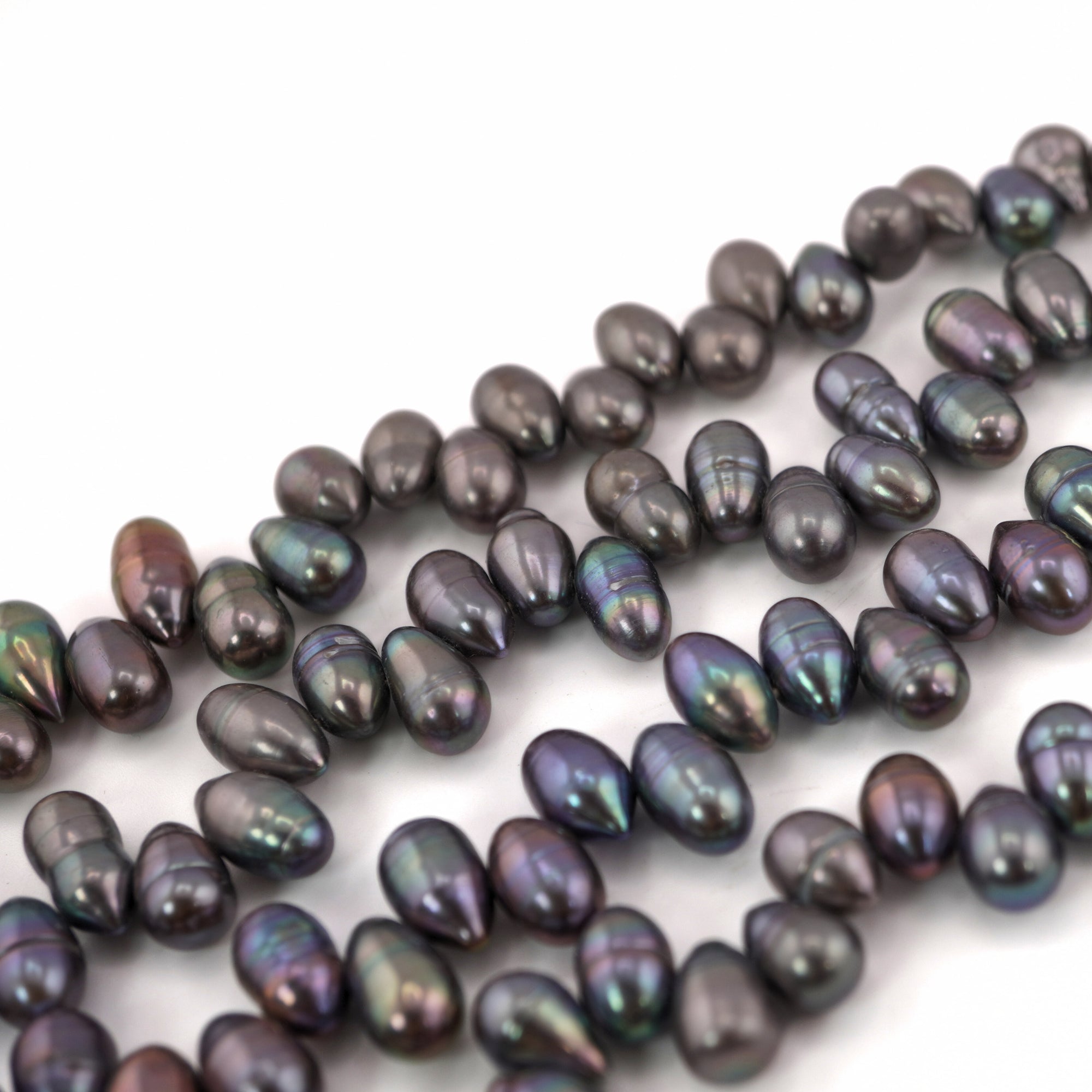 10 x 6 MM Peacock Oval Freshwater Pearls Beads