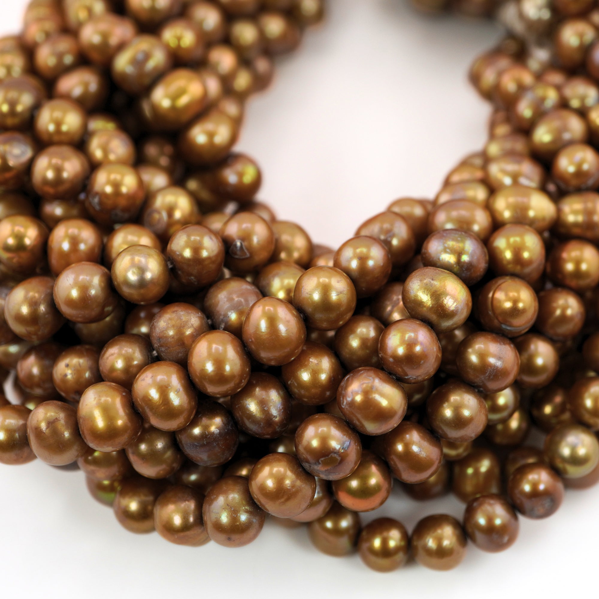 Golden Potato Freshwater Pearls Beads