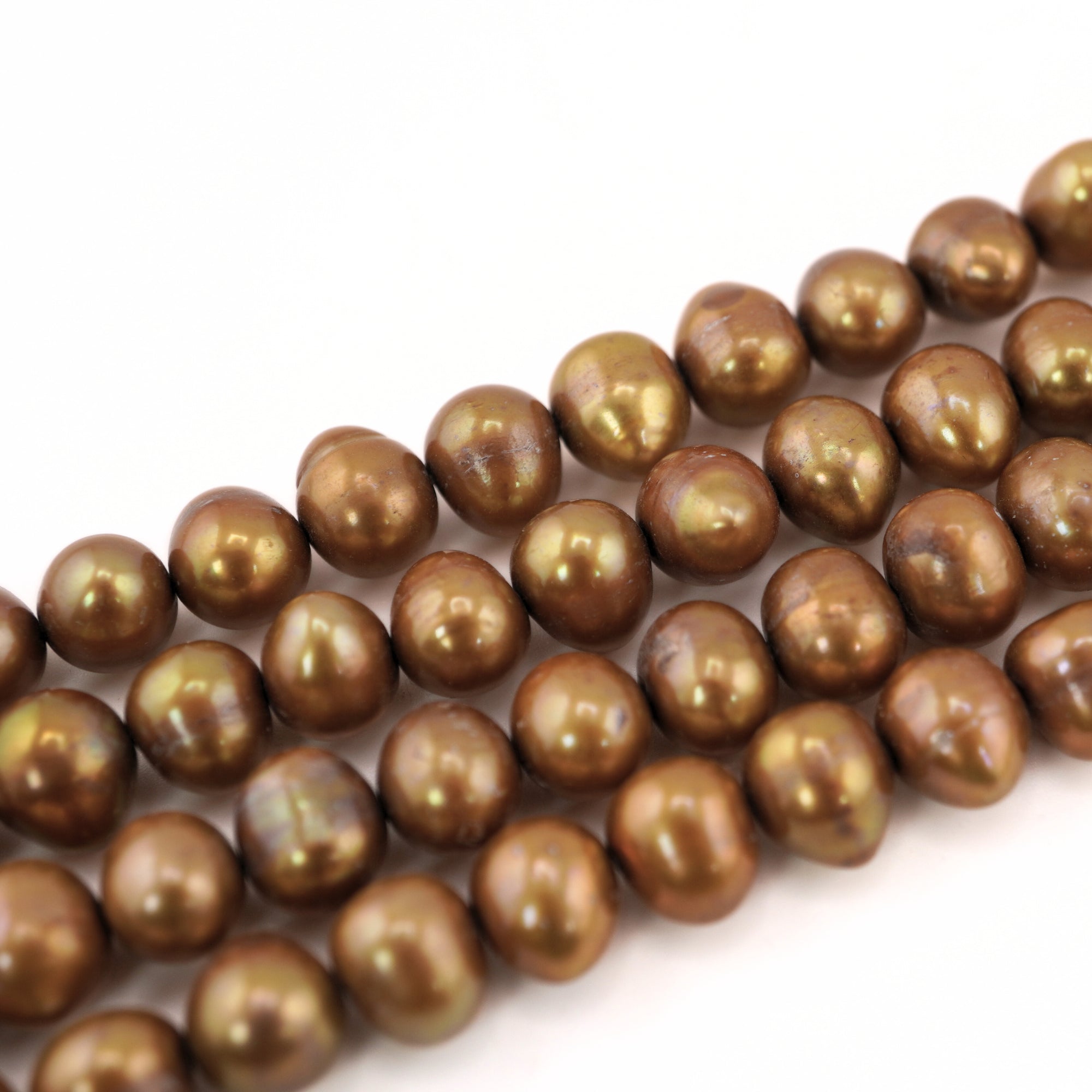 Golden Potato Freshwater Pearls Beads