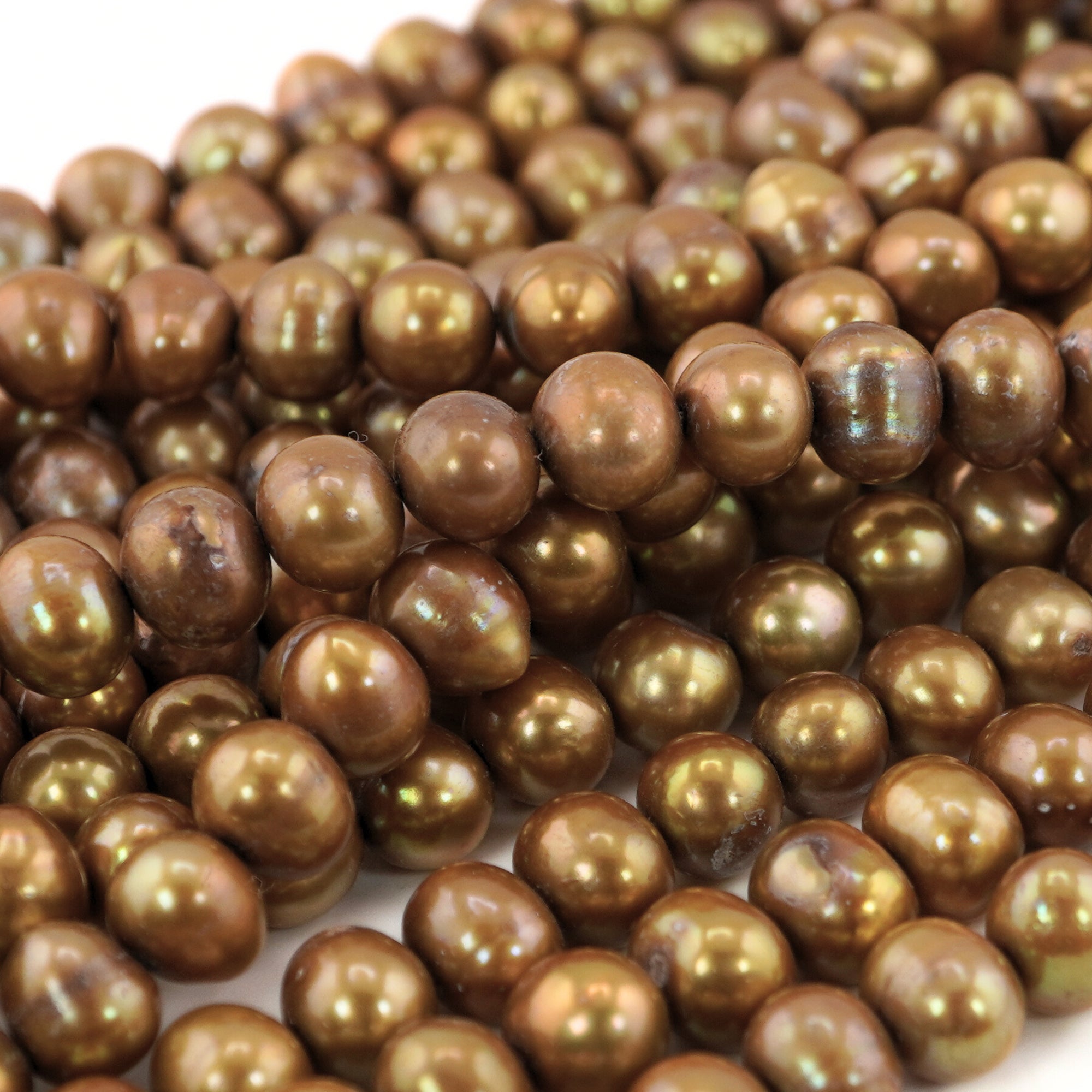 Golden Potato Freshwater Pearls Beads