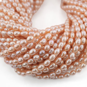 6 x 5 - 7 MM Melon Rice / Oval Freshwater Pearls Beads