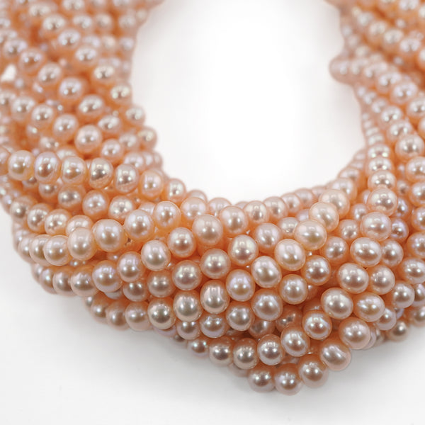 Melon Near Round Freshwater Pearls Beads