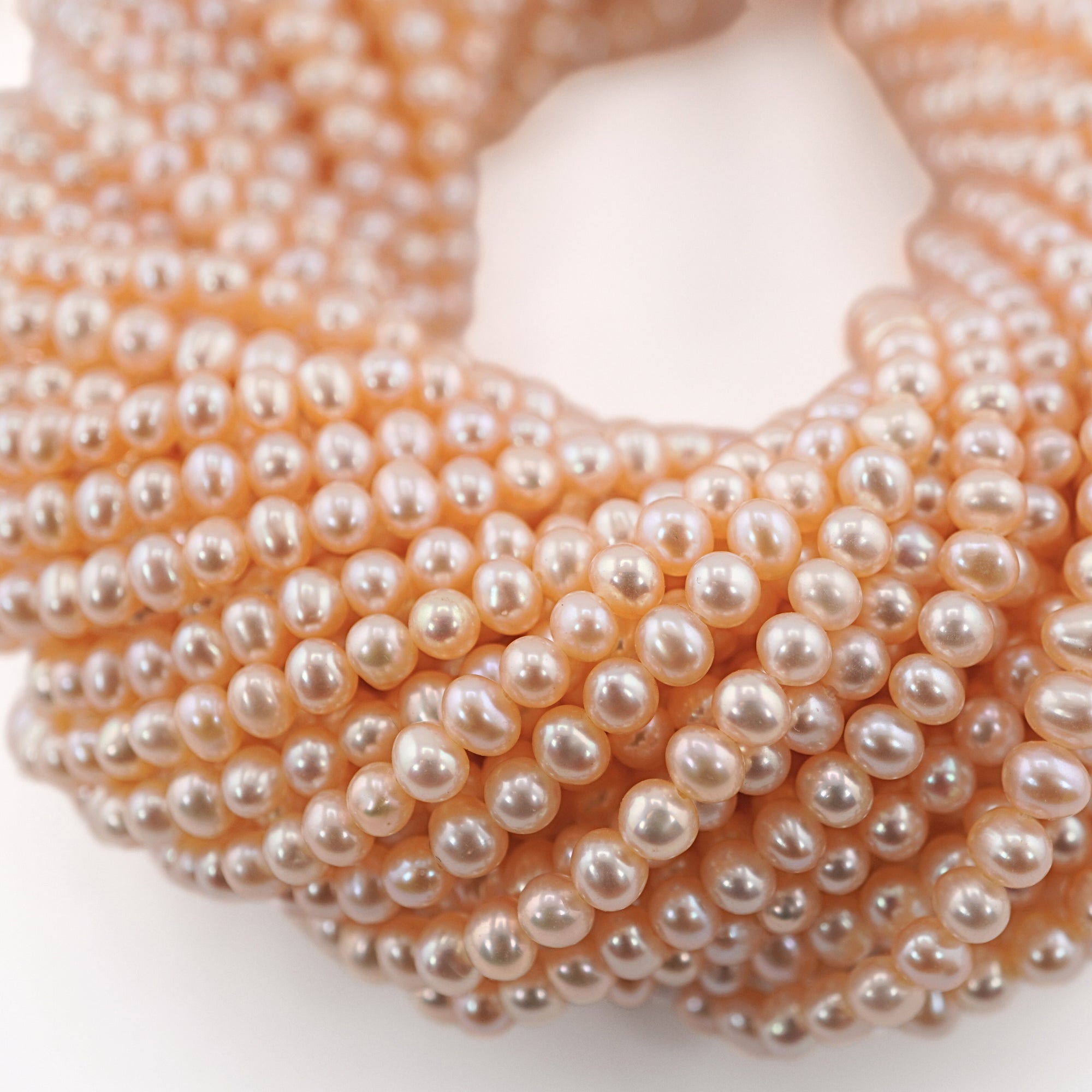 Melon Near Round Freshwater Pearls Beads