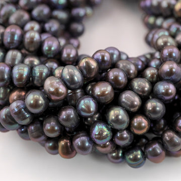 9 x 7 MM Peacock Oval Freshwater Pearls Beads