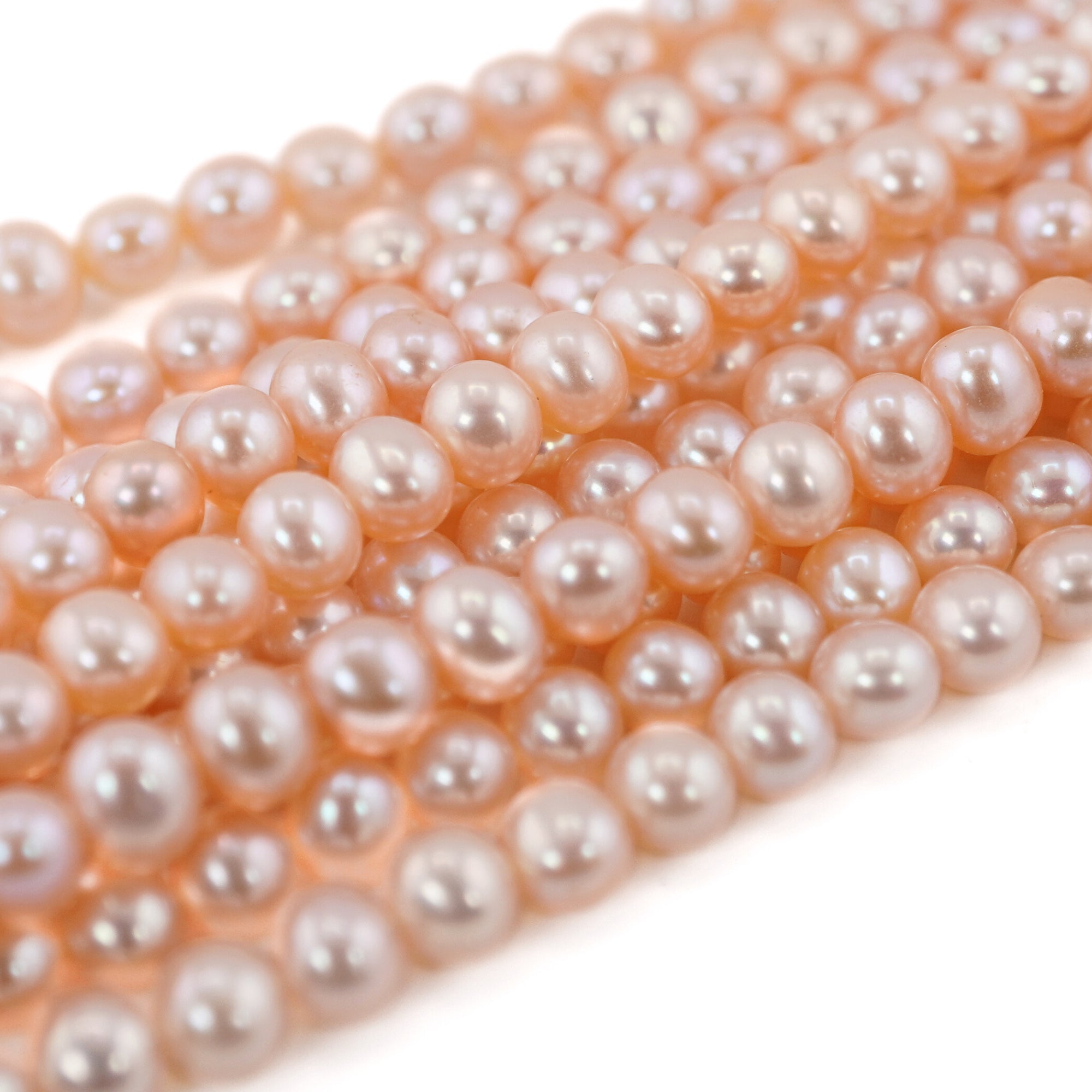 Melon Near Round Freshwater Pearls Beads