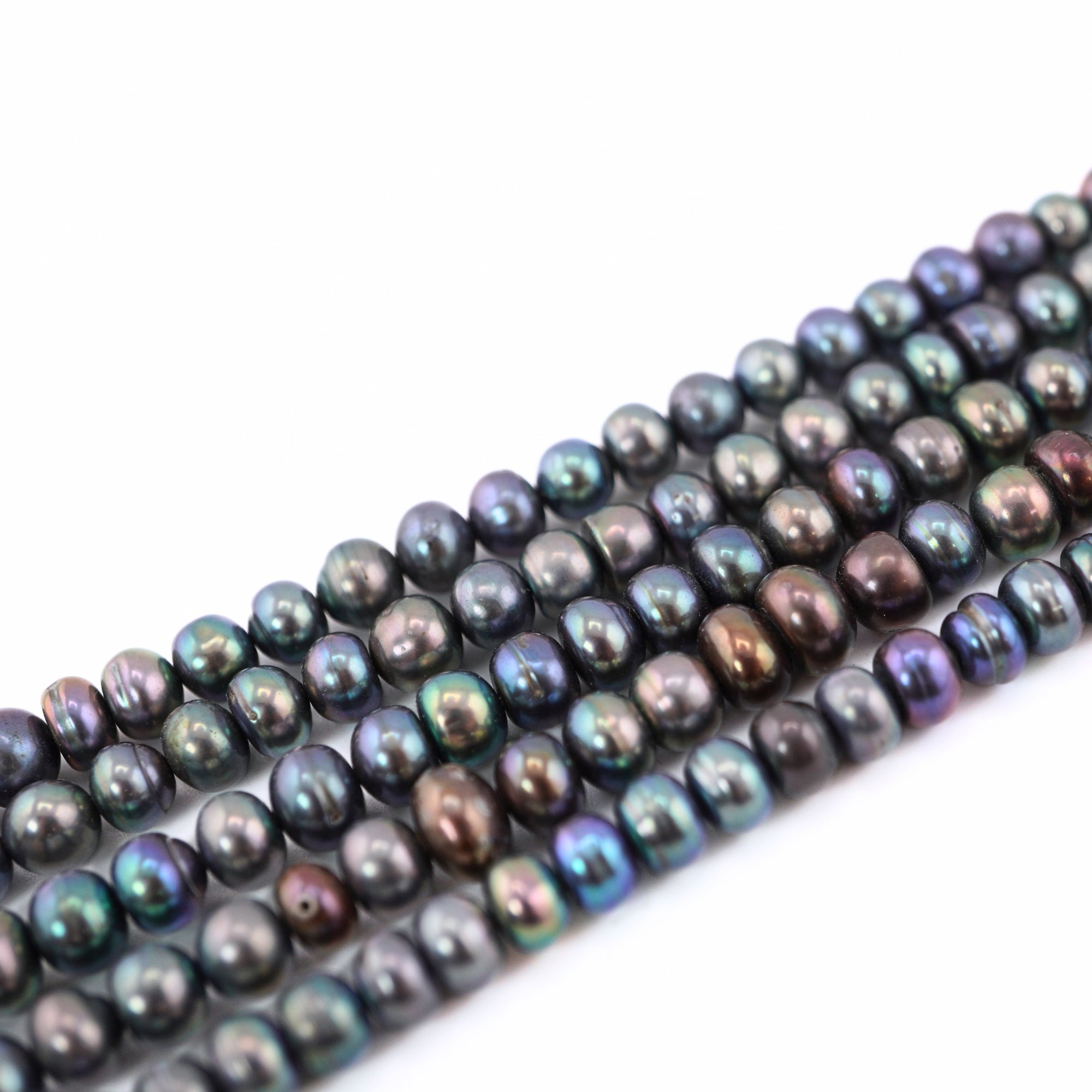 7 x 4 - 6 x 4 MM Peacock Potato Freshwater Pearls Beads