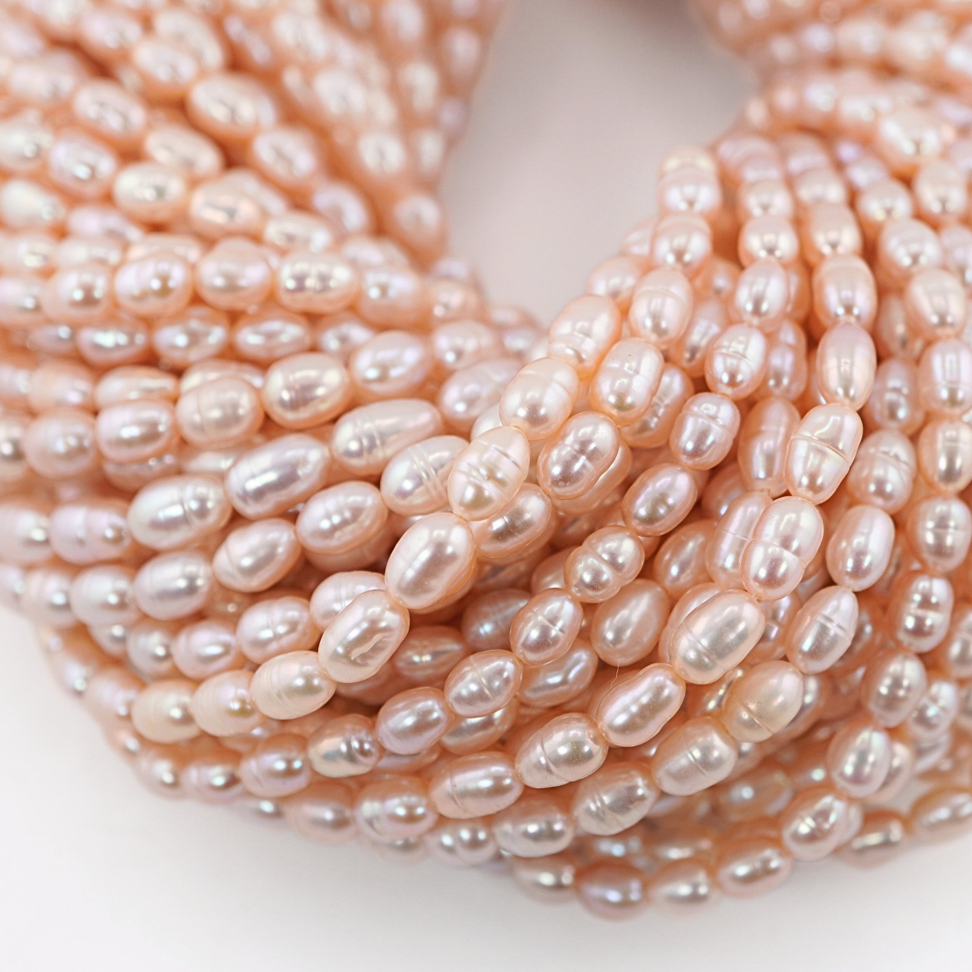 Melon Rice / Oval Freshwater Pearls Beads