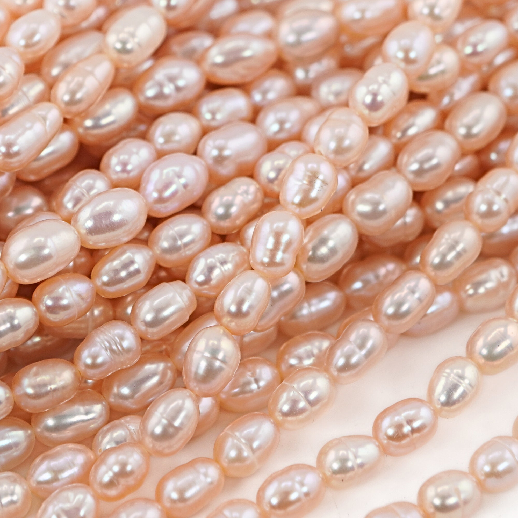 Melon Rice / Oval Freshwater Pearls Beads